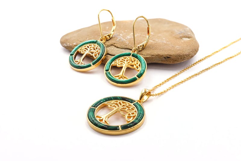Authentic 14K Gold Vermeil Tree of Life Earrings For Women
