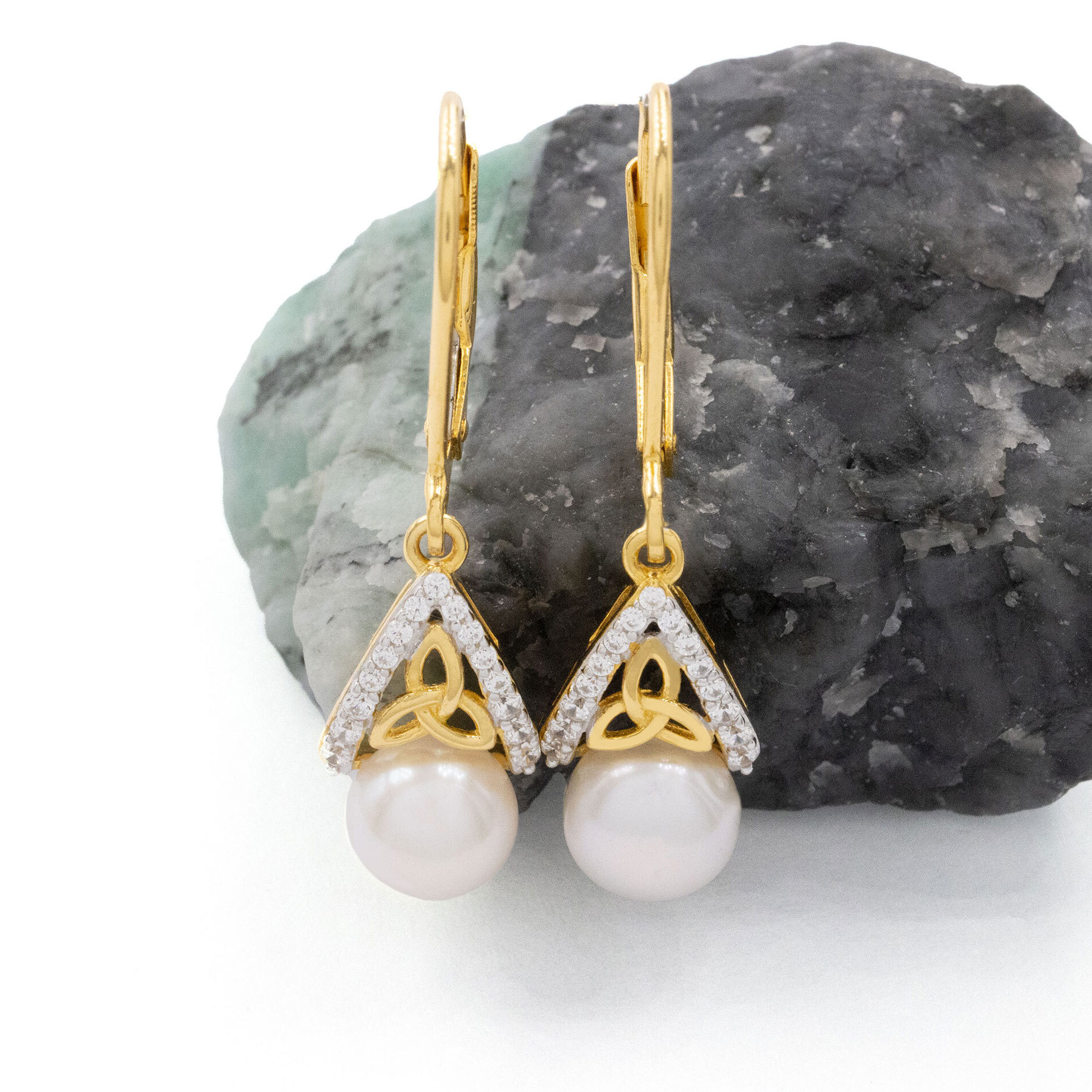 Gold Vermeil Trinity Knot Drop Earrings