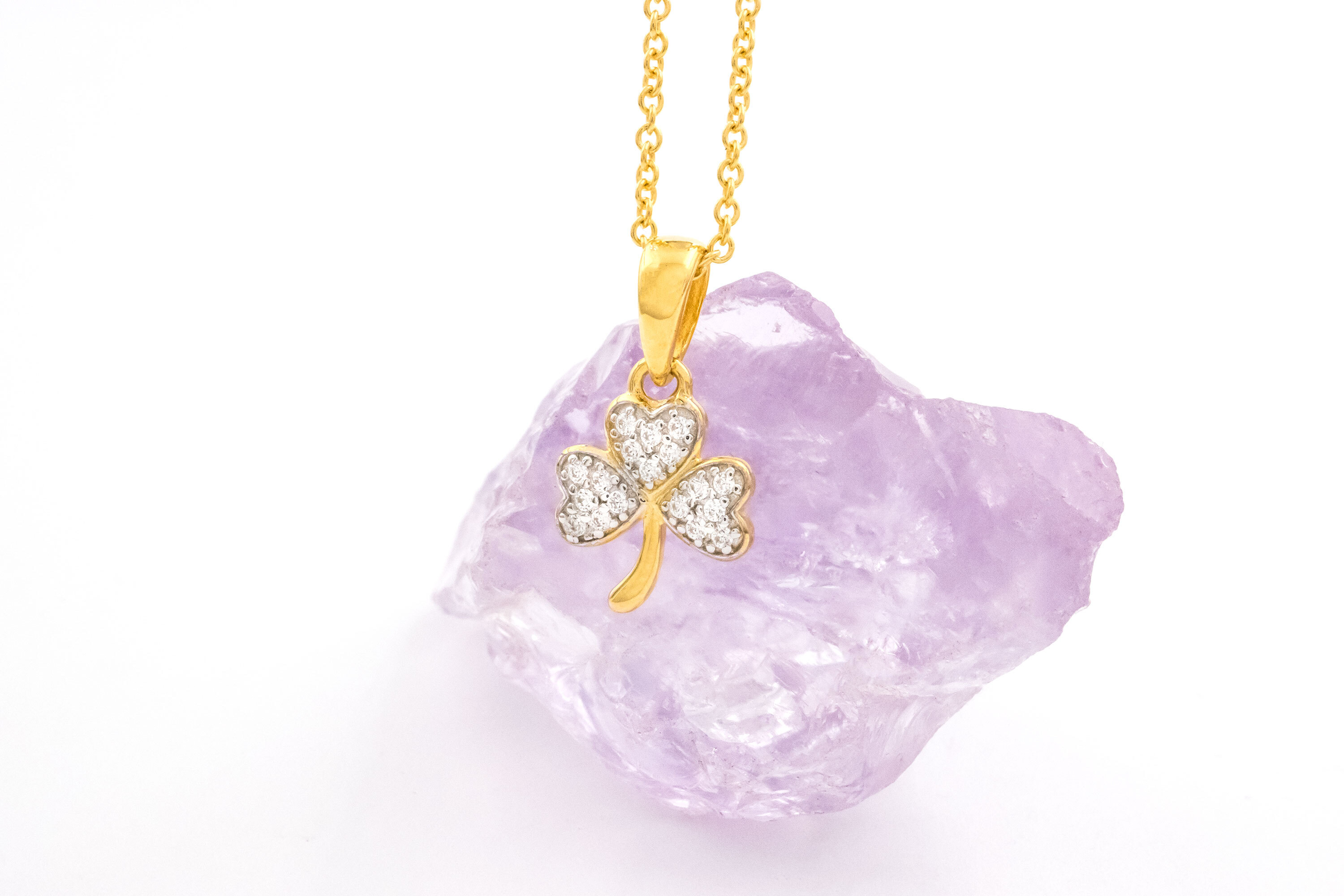 Luxurious 14K Gold Vermeil Shamrock Gift Set For Women