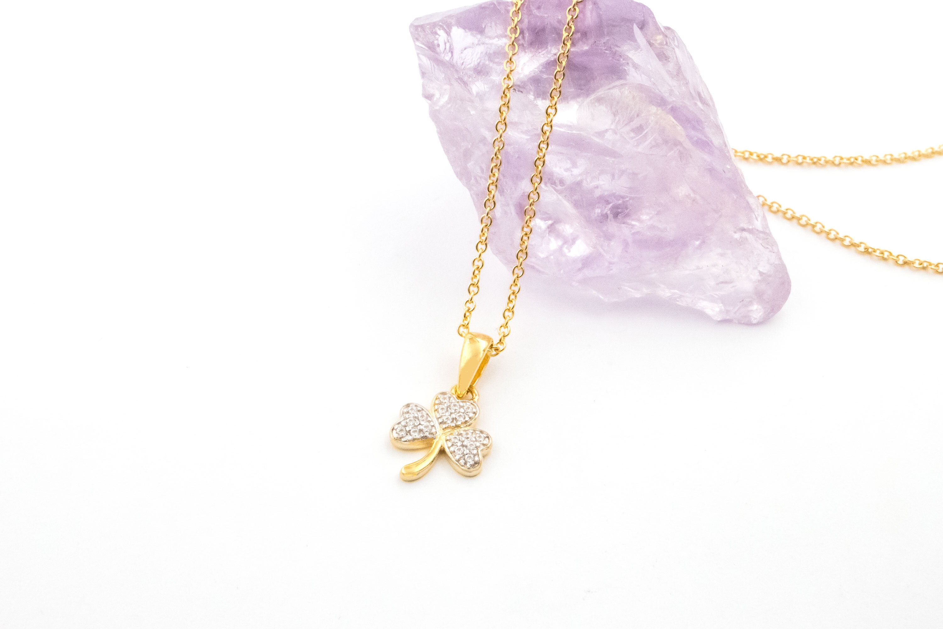 Real Gold Vermeil Shamrock Gift Set For Women