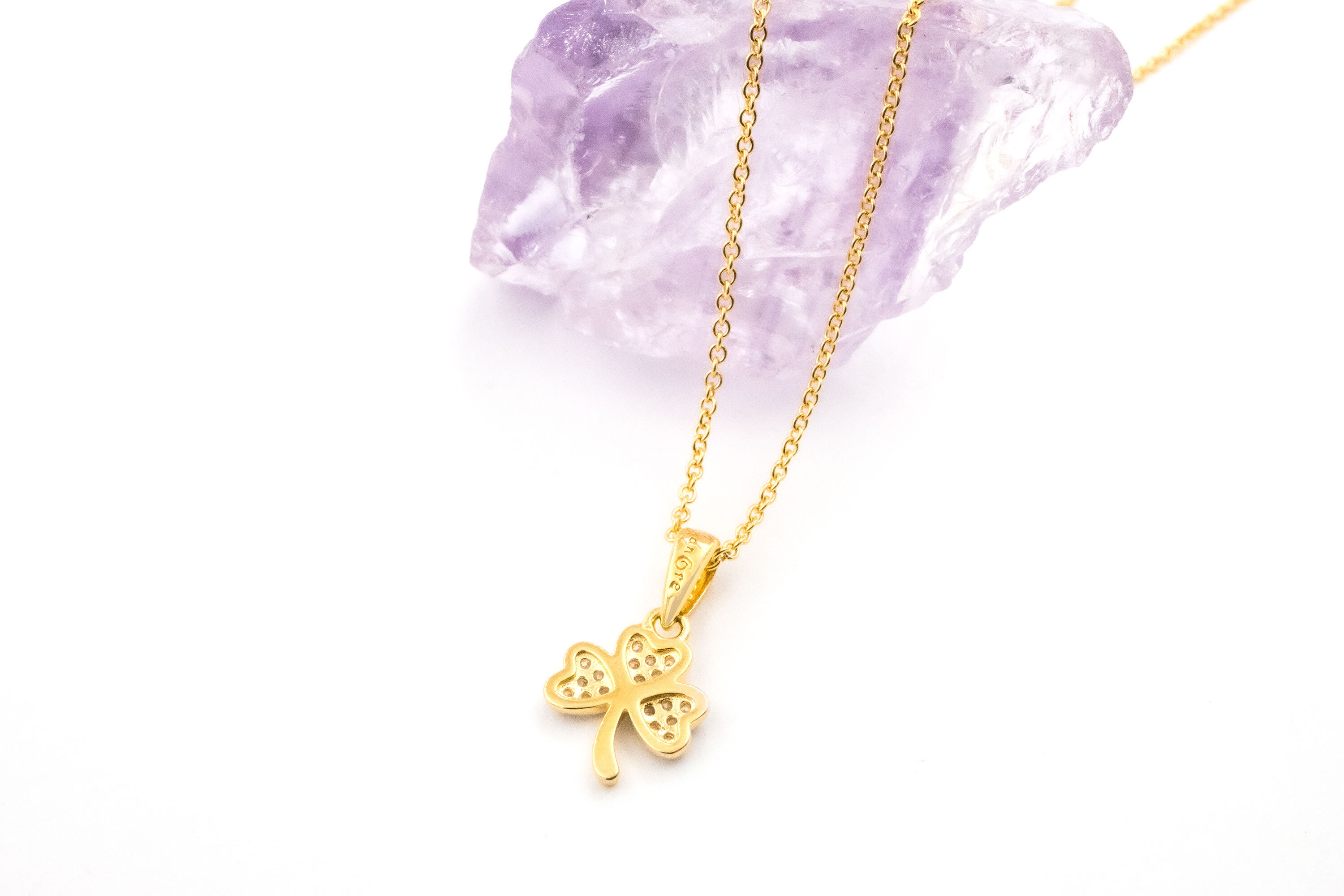 Gorgeous Gold Vermeil Shamrock Gift Set For Women