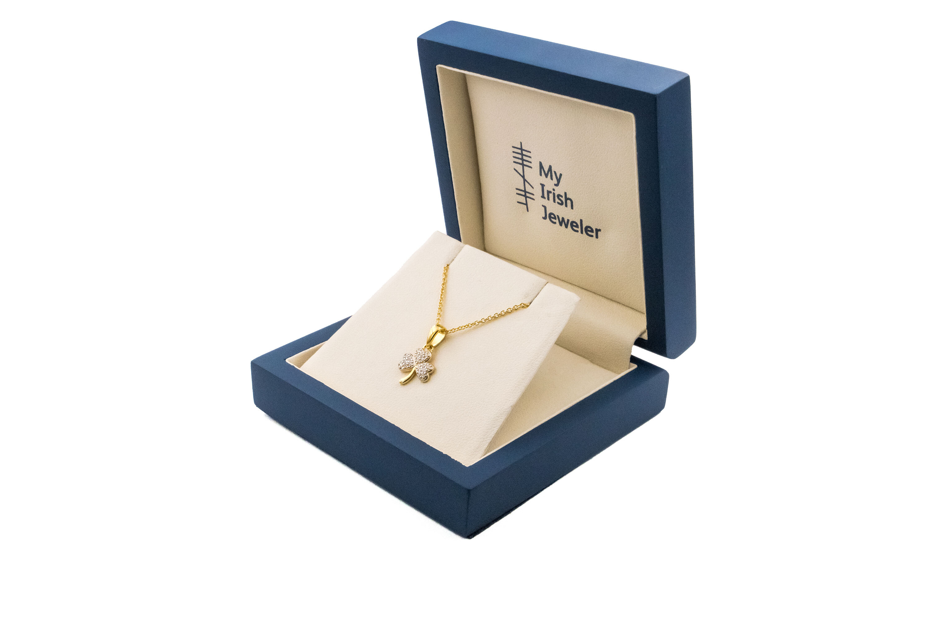 Womens Shamrock Gift Set in Gold Vermeil. In Luxury Packaging.