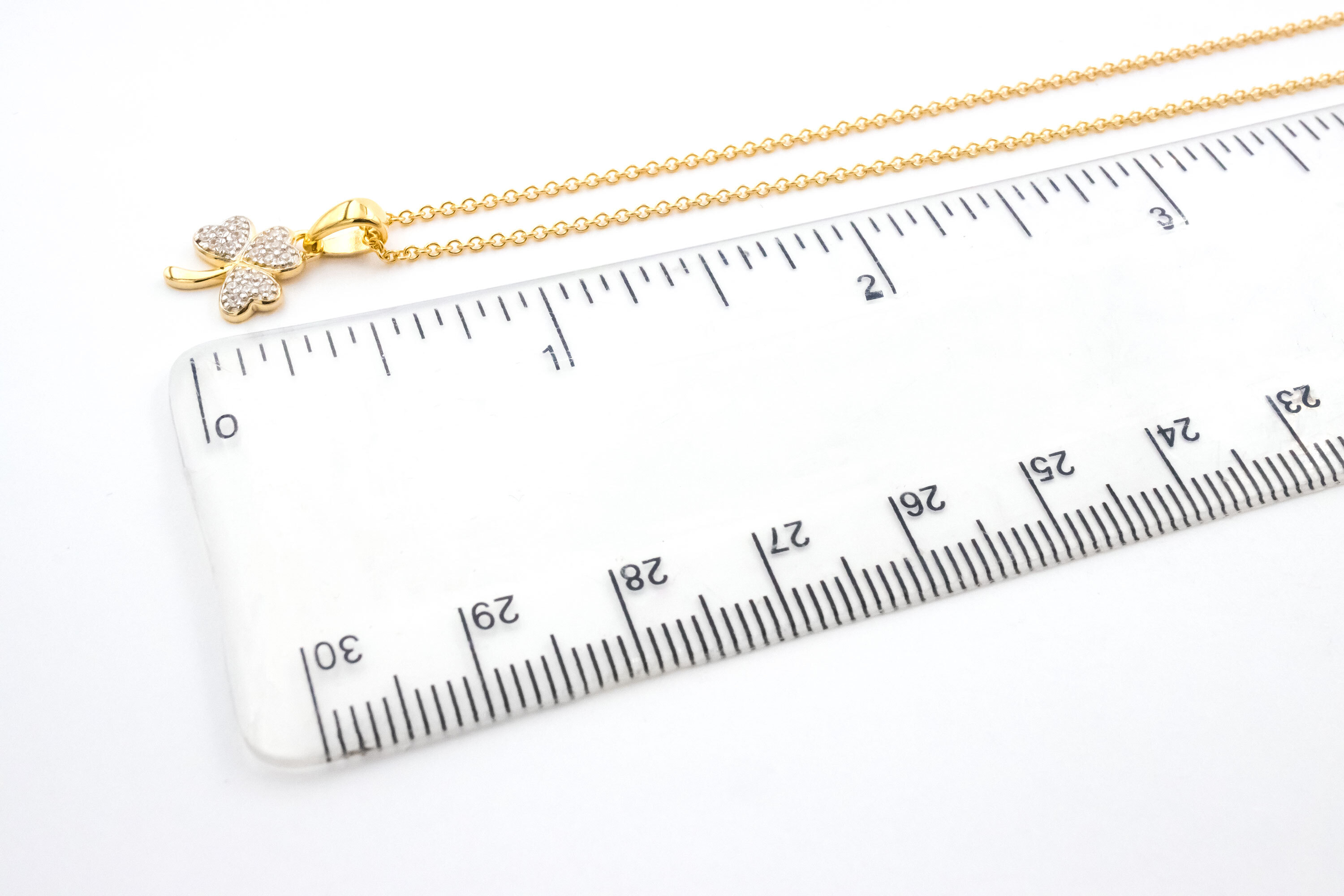 Real Gold Vermeil Shamrock Gift Set For Women. Picture For Scale.