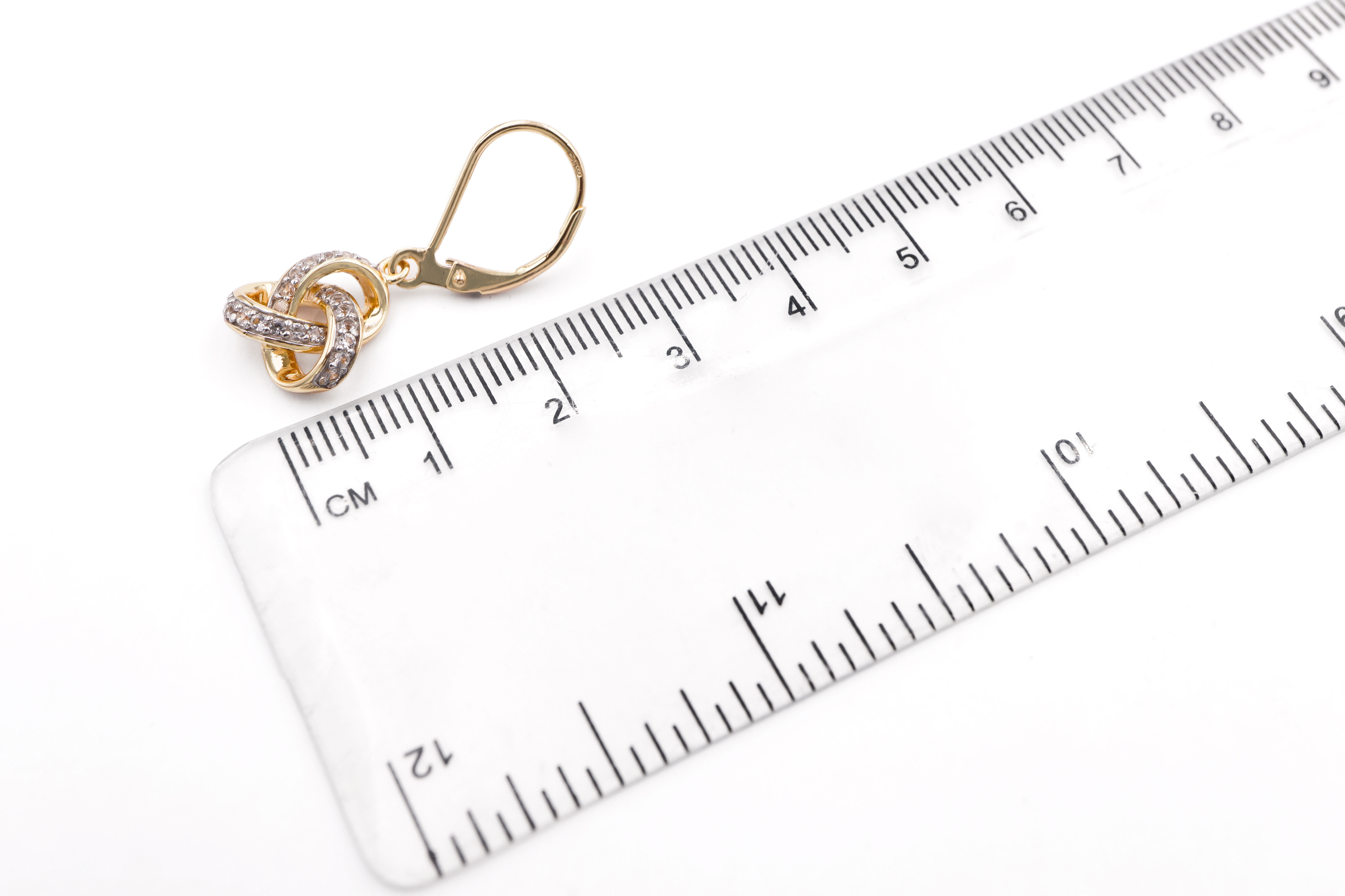 Gold Vermeil Trinity Knot Drop Earrings Sku 25185 scale