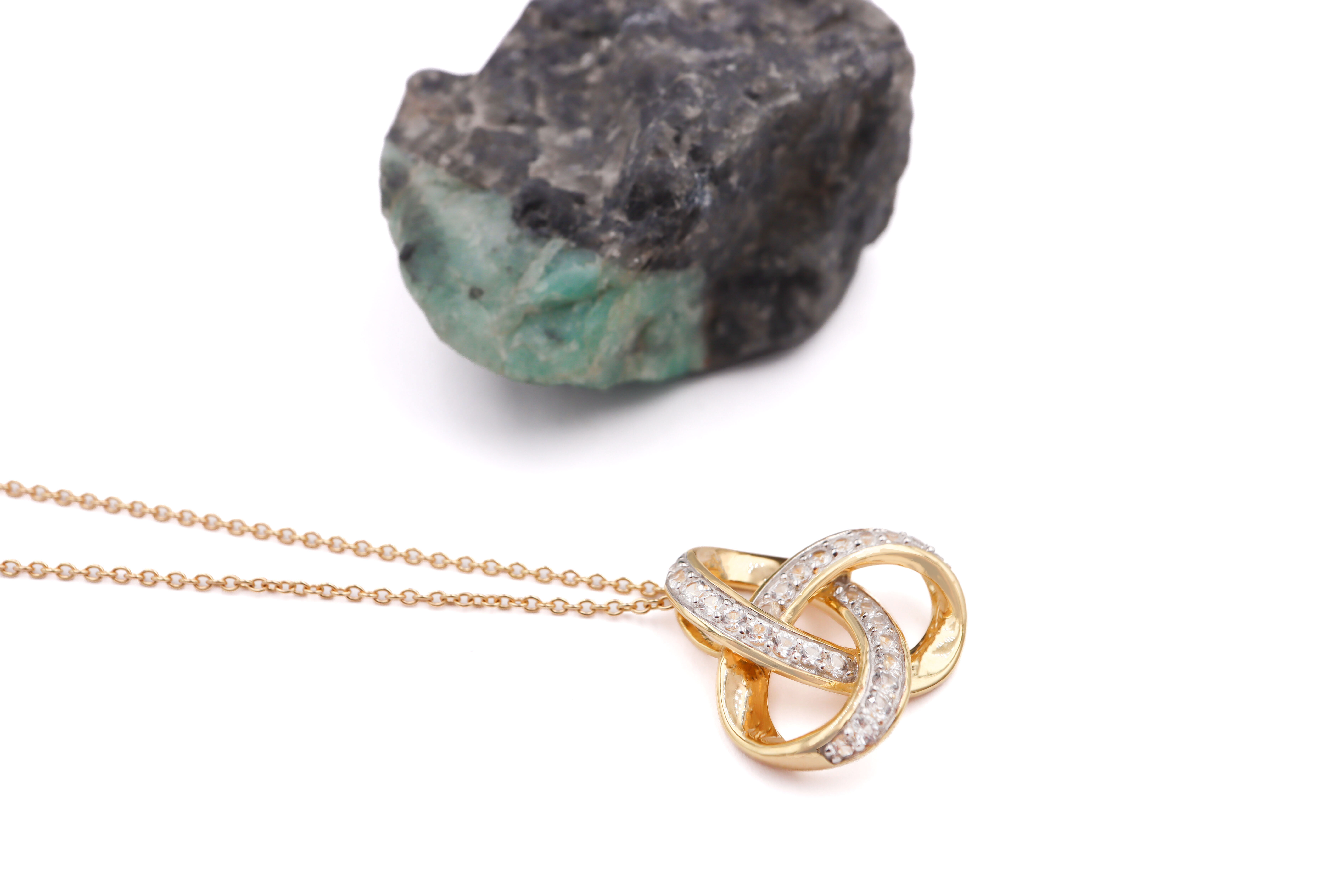 Gold Vermeil Trinity Knot Necklace Sku 25184 flat