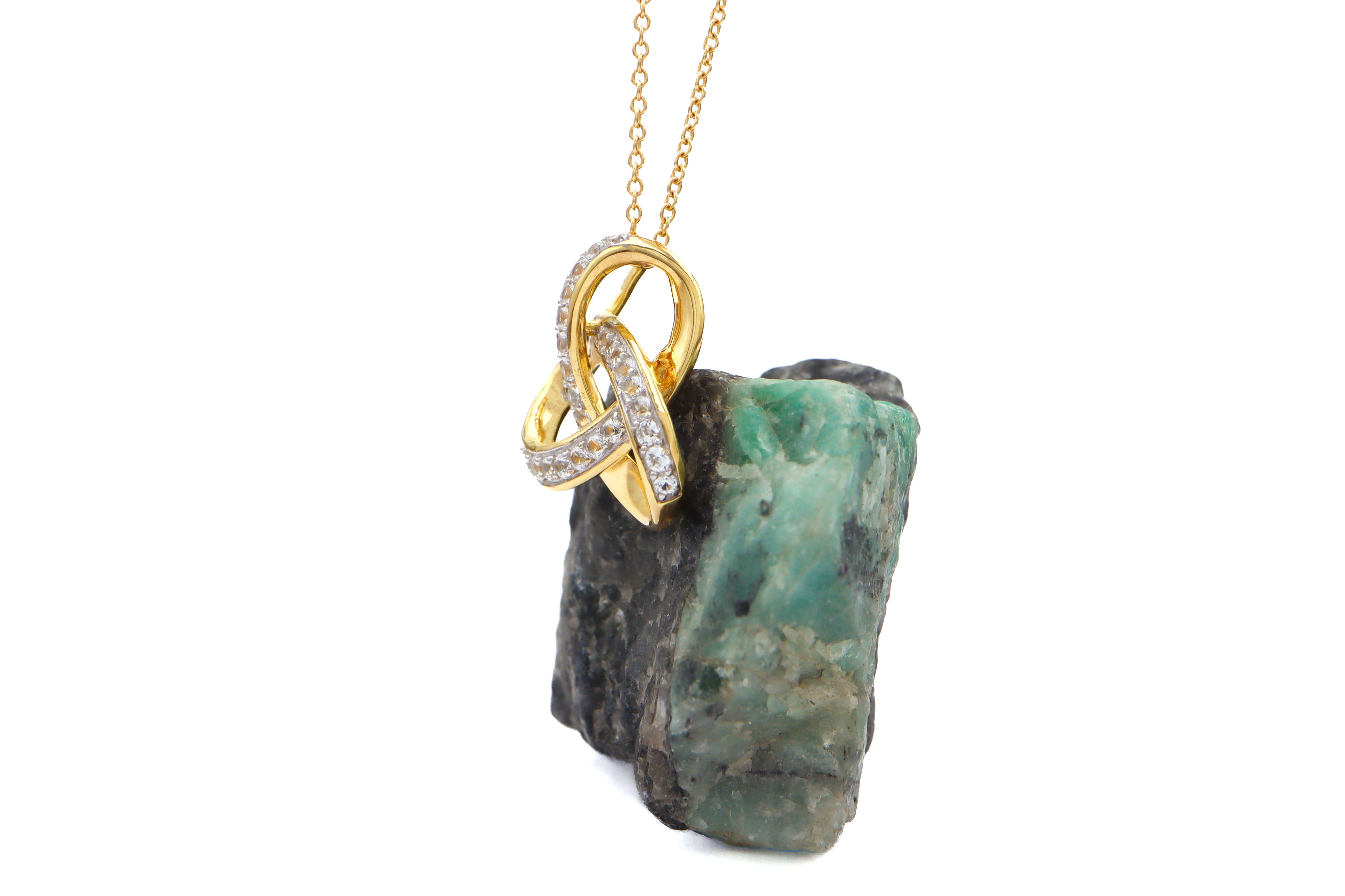 Gold Vermeil Trinity Knot Necklace Sku 25184 side 2