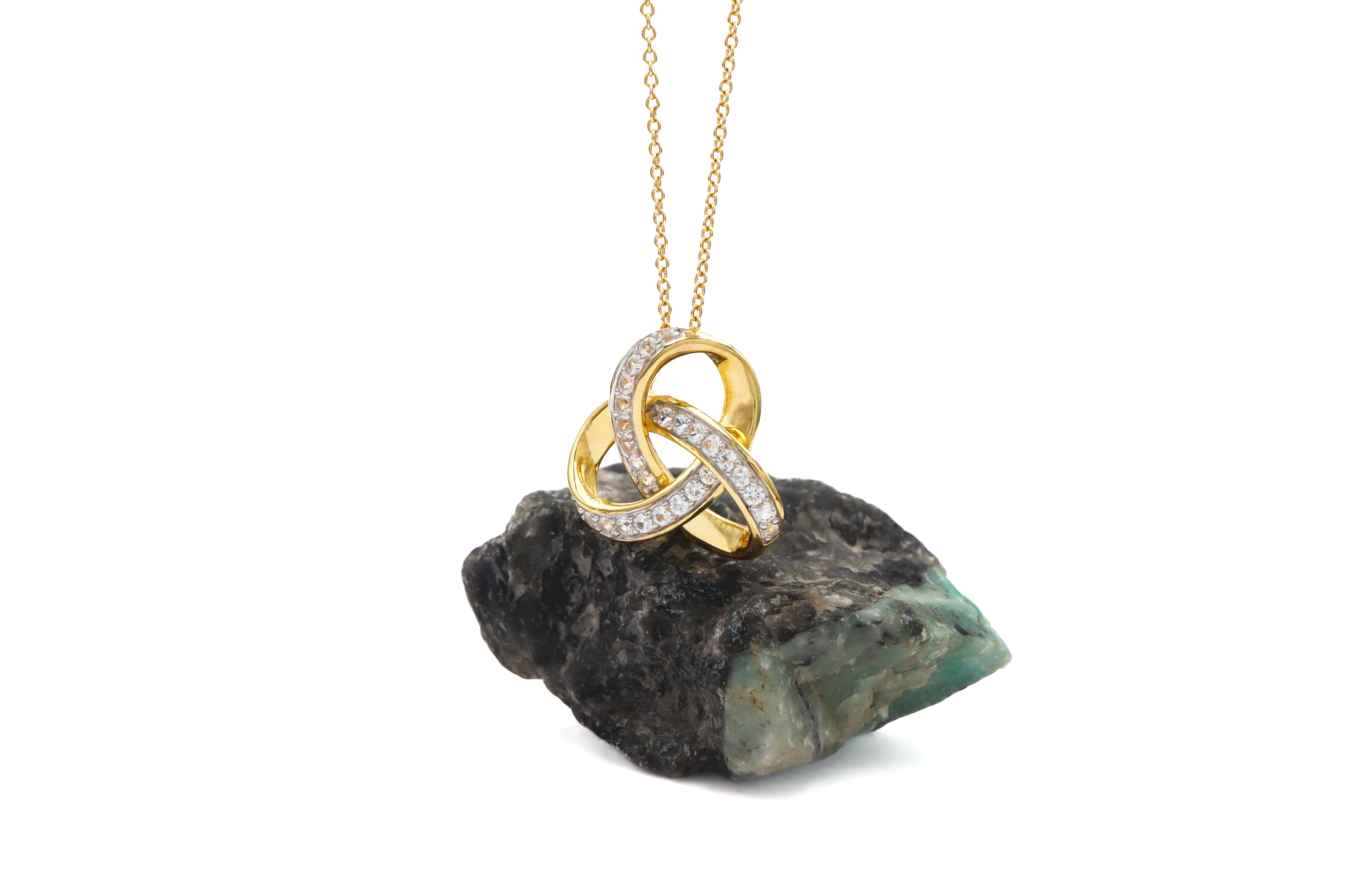 Gold Vermeil Trinity Knot Necklace Sku 25184 side