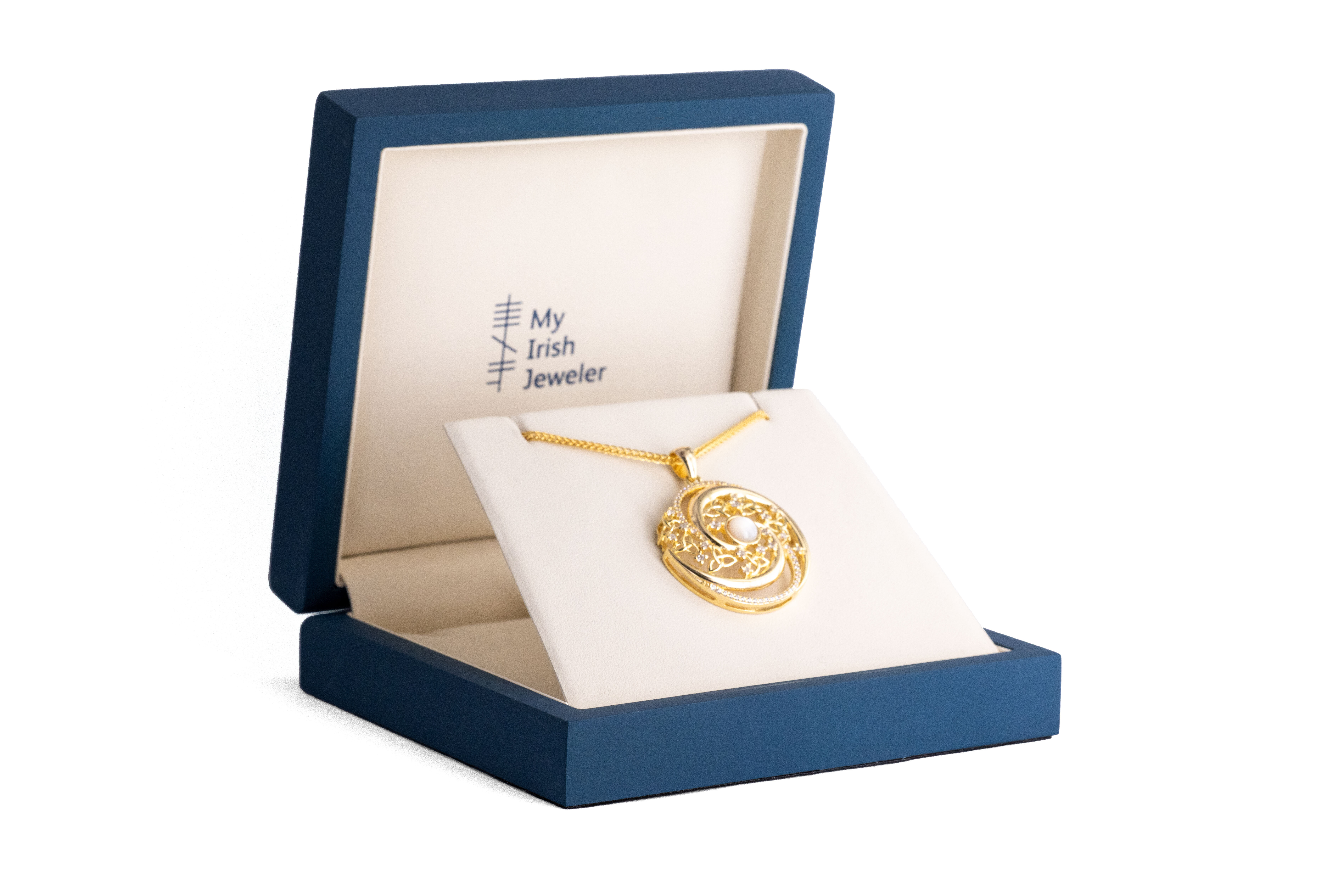 Authentic Gold Vermeil Trinity Knot Necklace For Women. In Luxury Packaging.