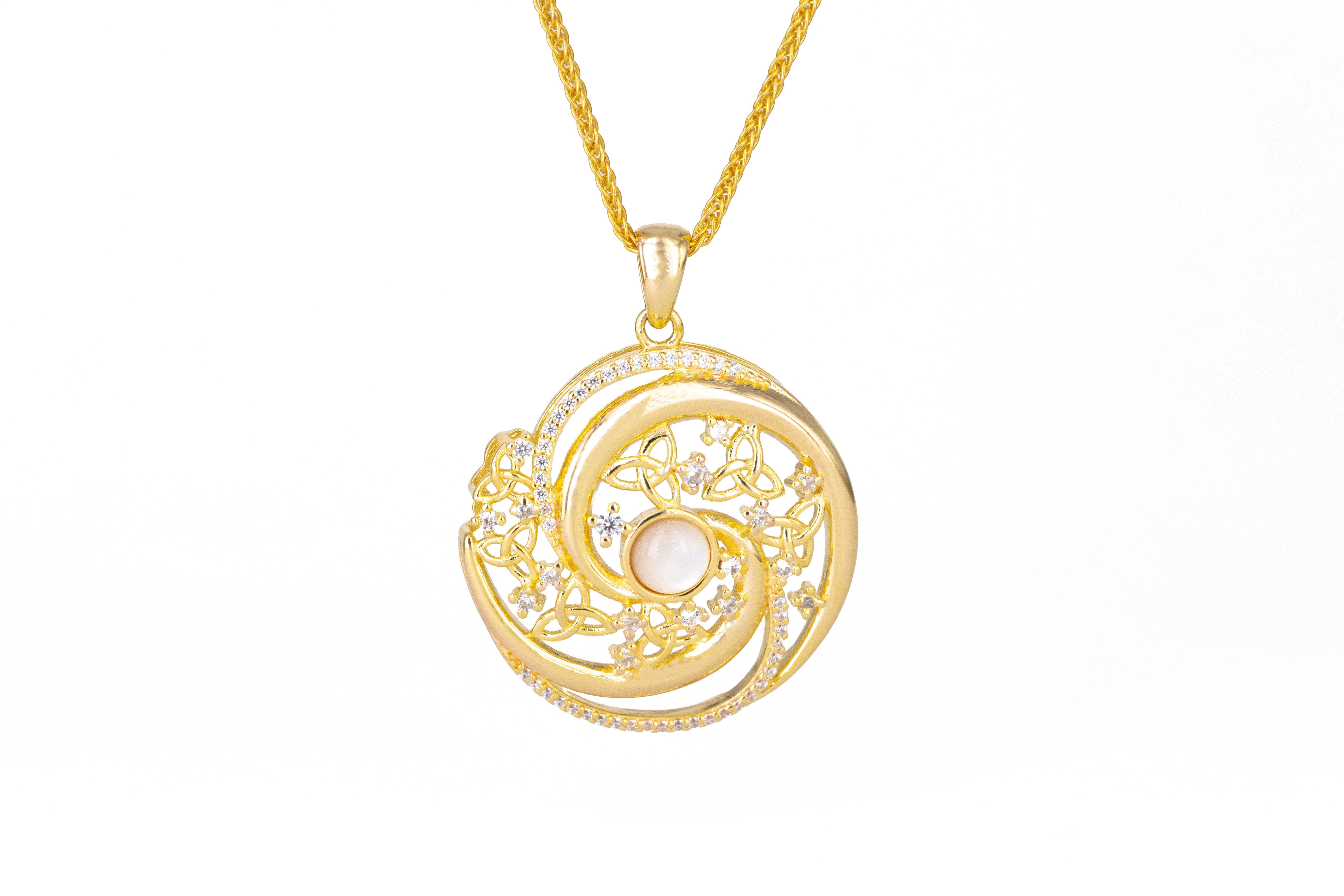 Womens Gold Vermeil Trinity Knot Necklace