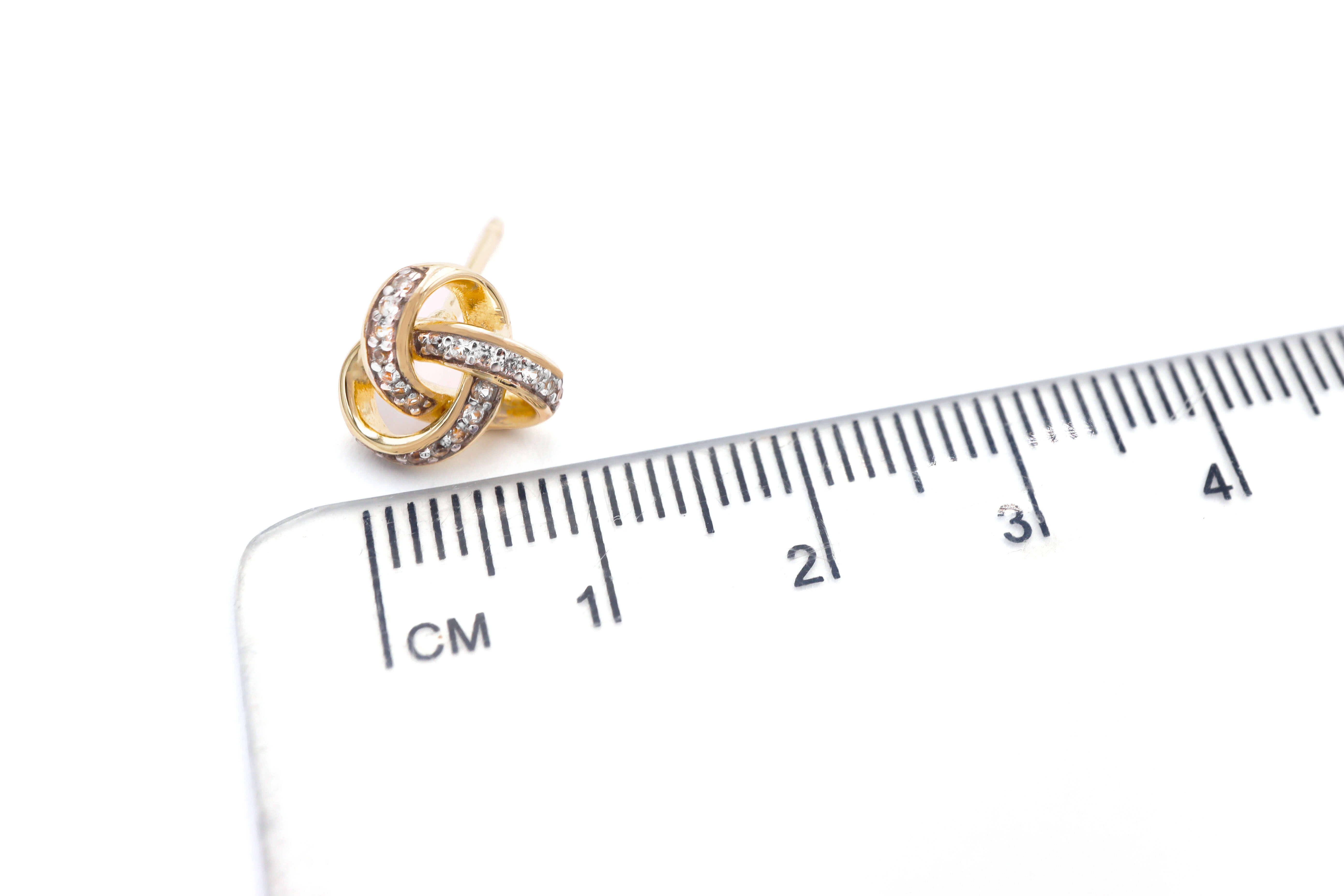 Gold Vermeil Trinity Knot Studs Sku 25186 scale