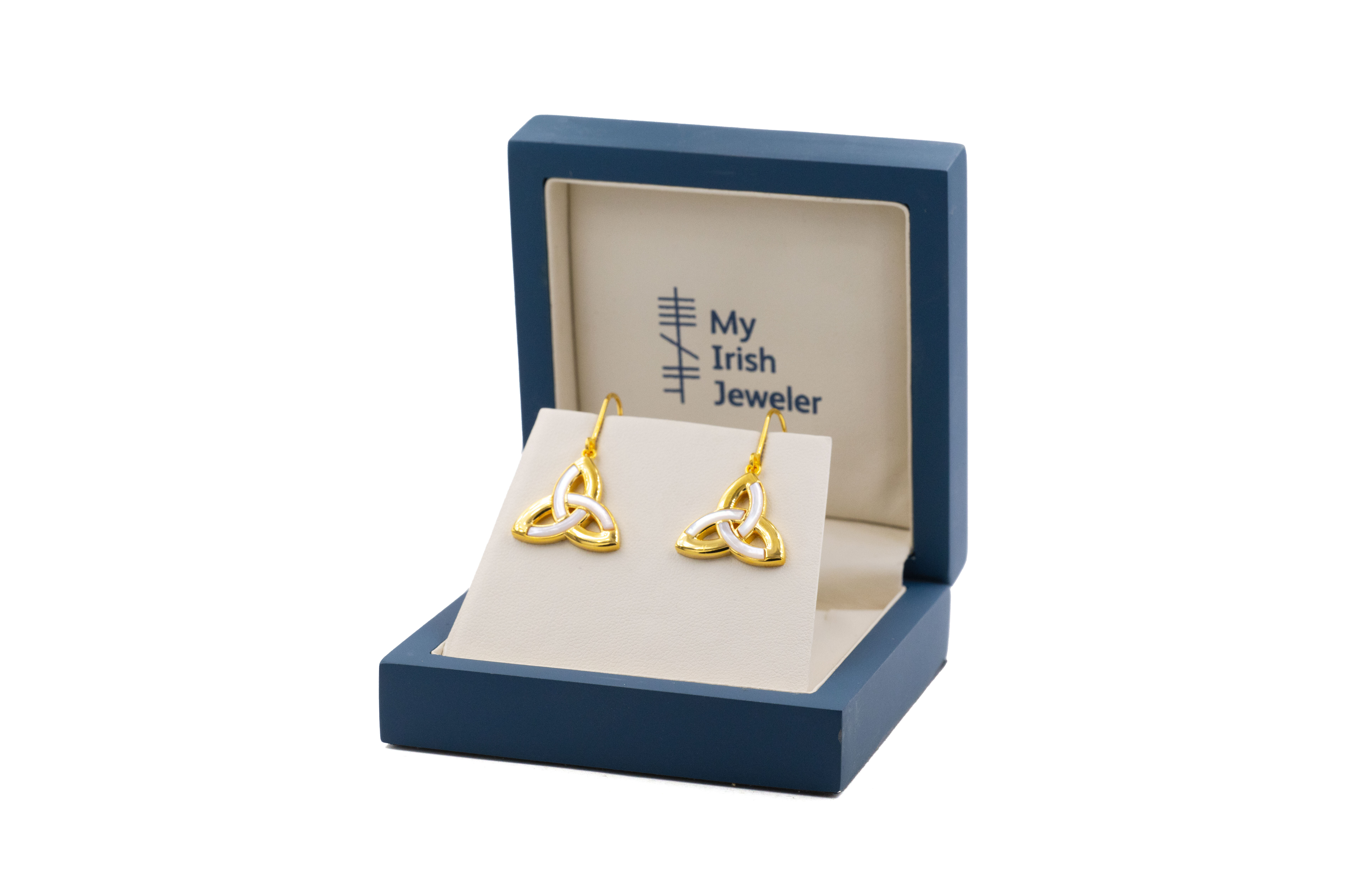 Authentic Gold Vermeil Trinity Knot Earrings For Women. In Luxury Packaging.