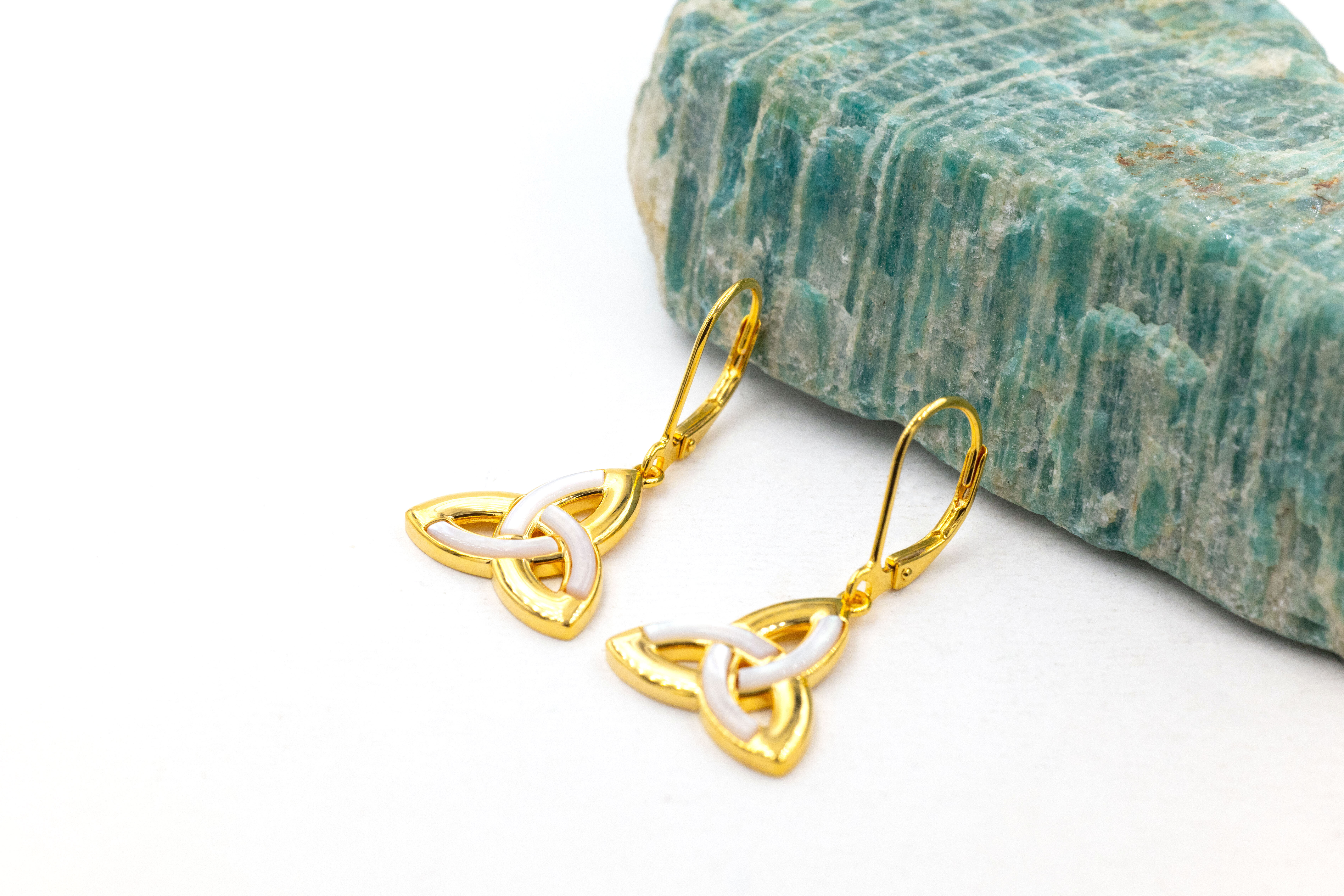 Womens Polished Trinity Knot Gift Set in Real Gold Vermeil