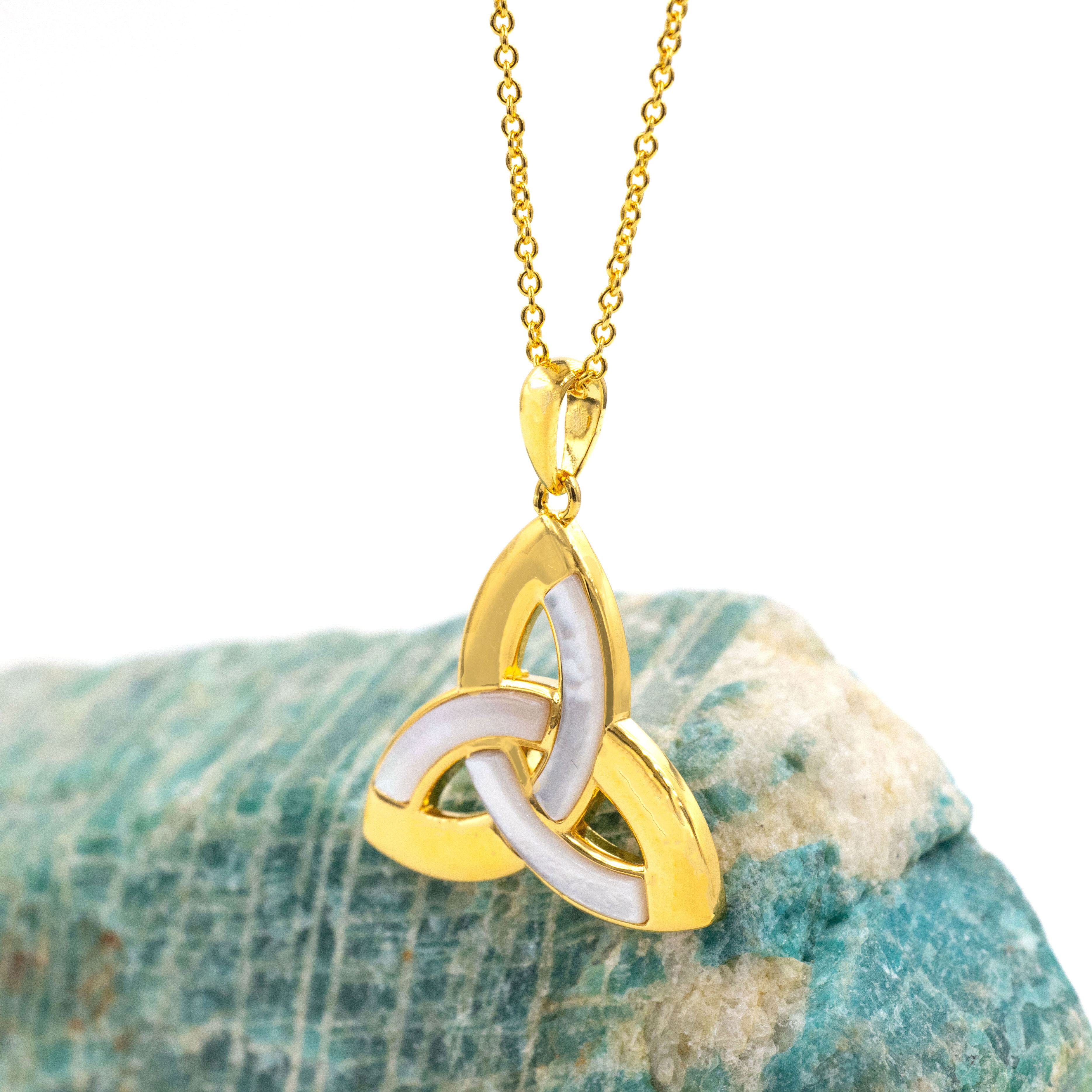 Gold Vermeil Trinity Mother of Pearl Necklace