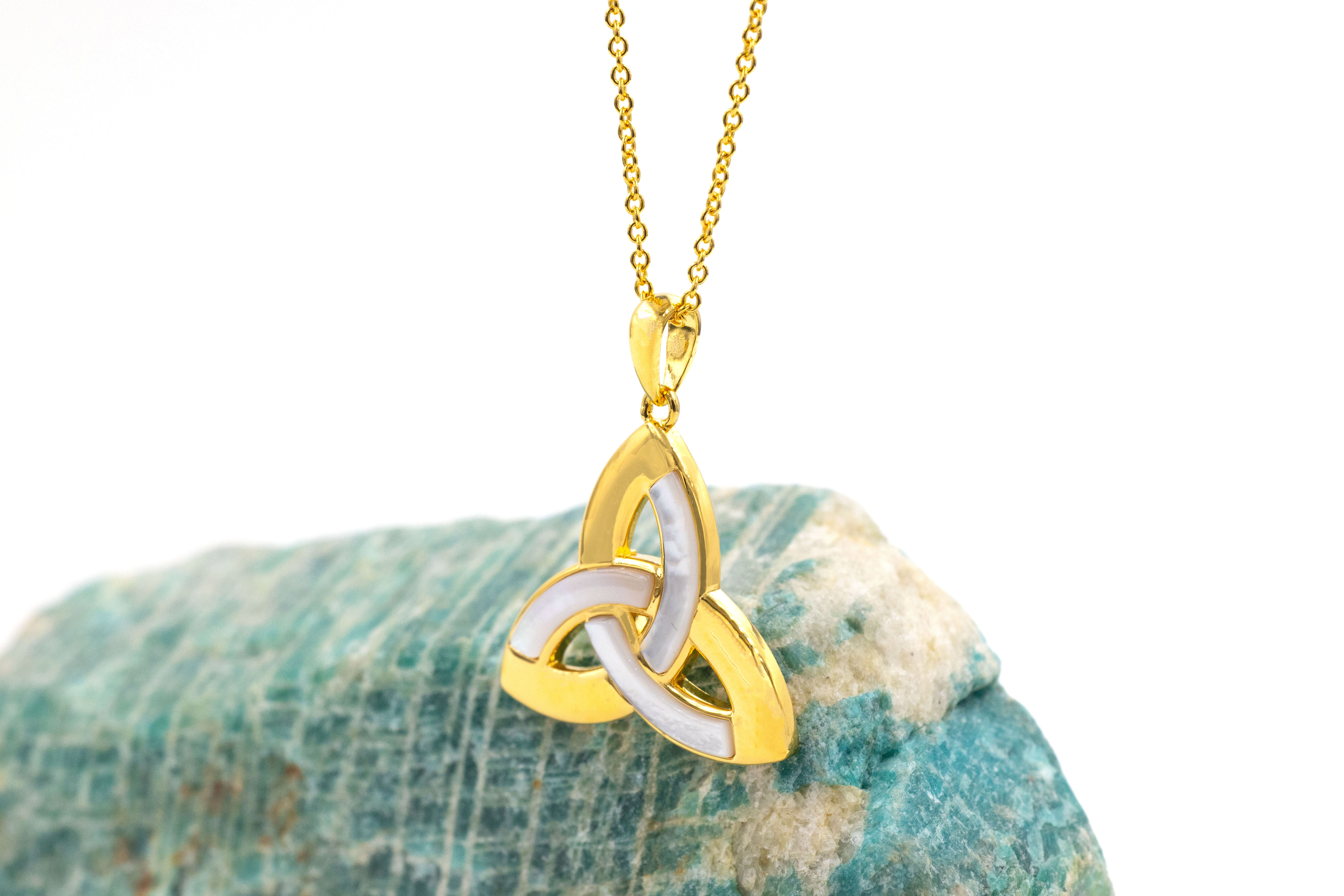 Womens Polished Trinity Knot Gift Set in Real Gold Vermeil