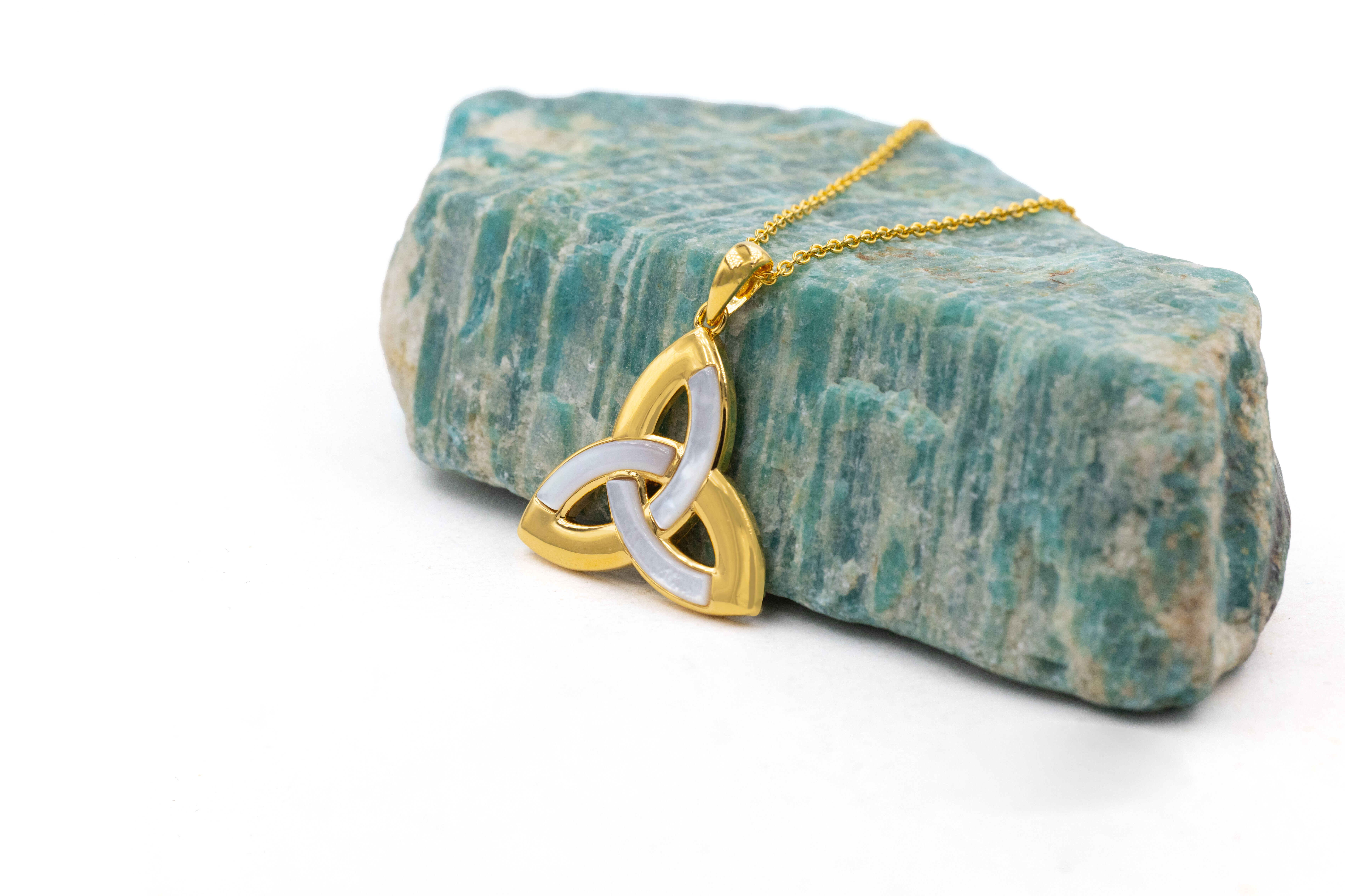 Womens Attractive Gold Vermeil Trinity Knot Necklace