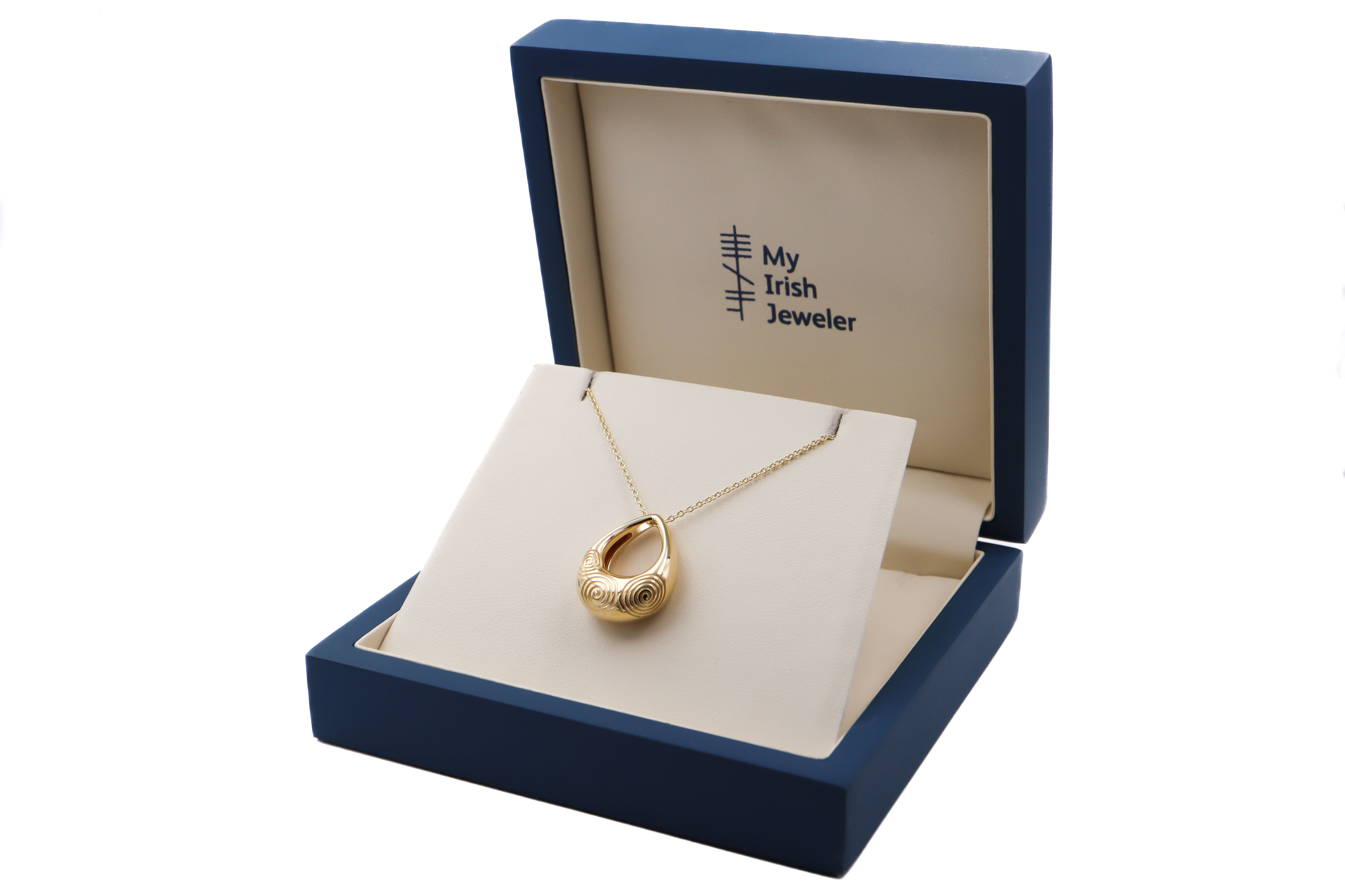 Real Gold Vermeil Triskele Necklace For Women With a Polished Finish. In Luxury Packaging.