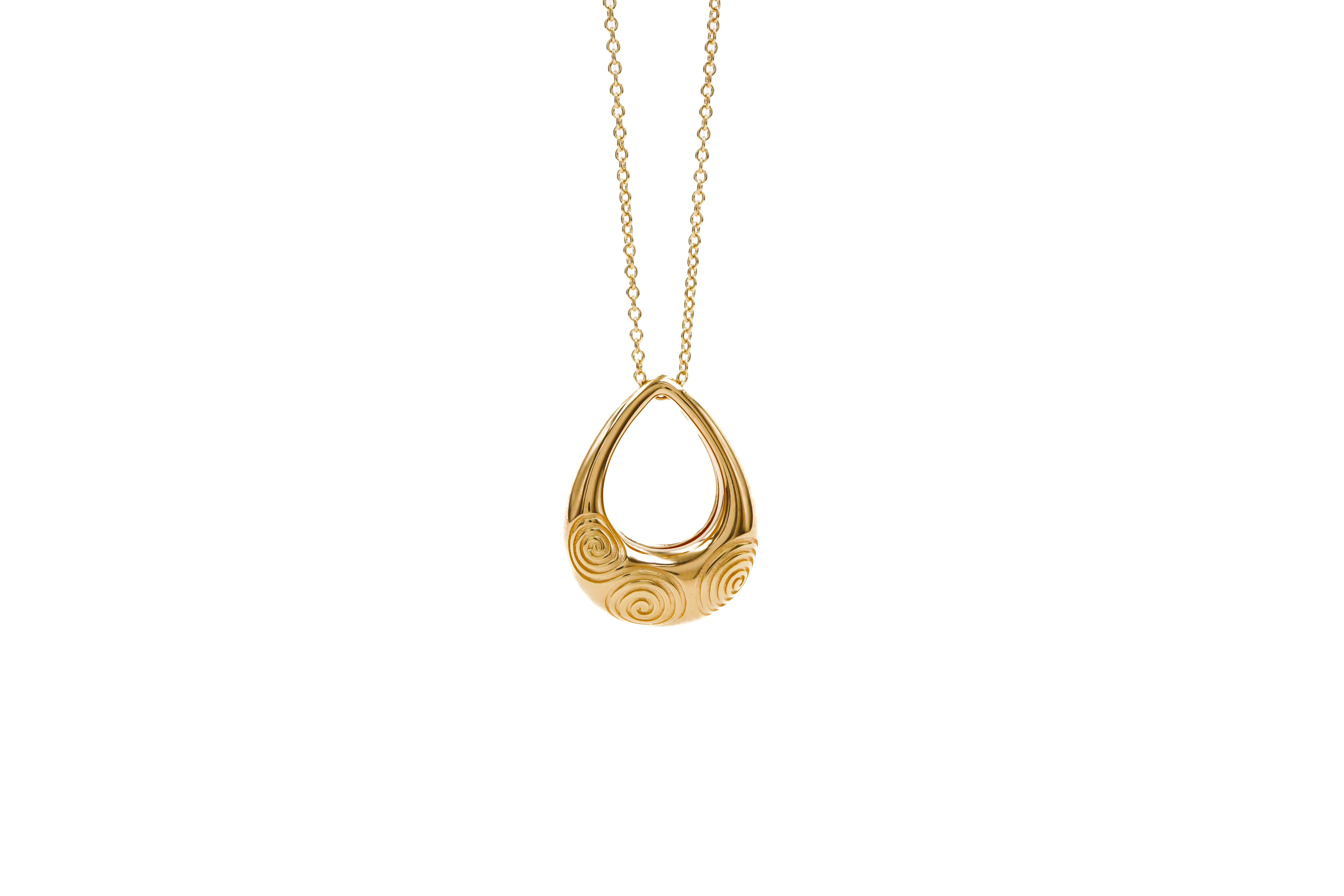 Womens Real Polished Gold Vermeil Triskele Necklace