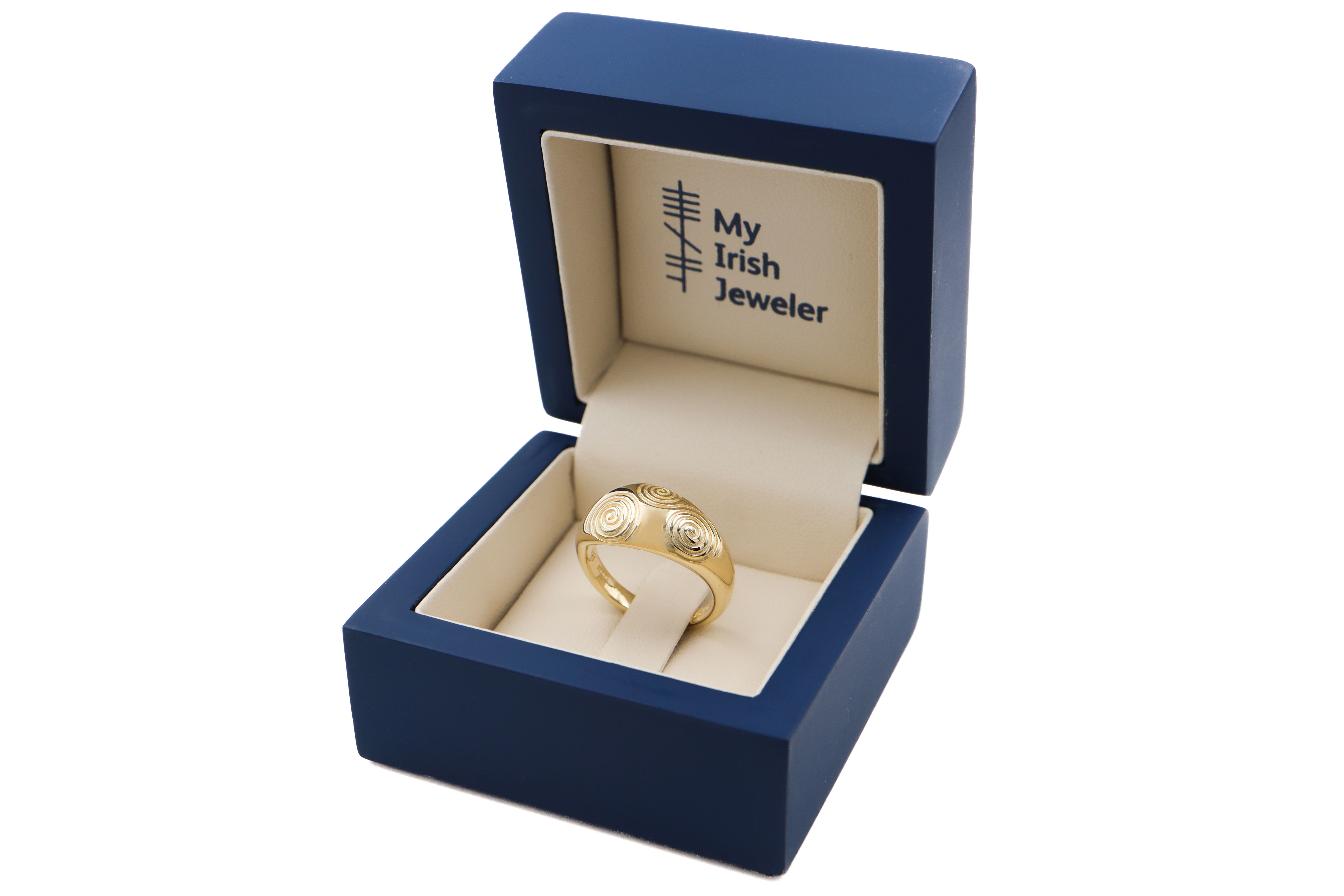 Gold Vermeil Triskele Ring Sku 25189 box