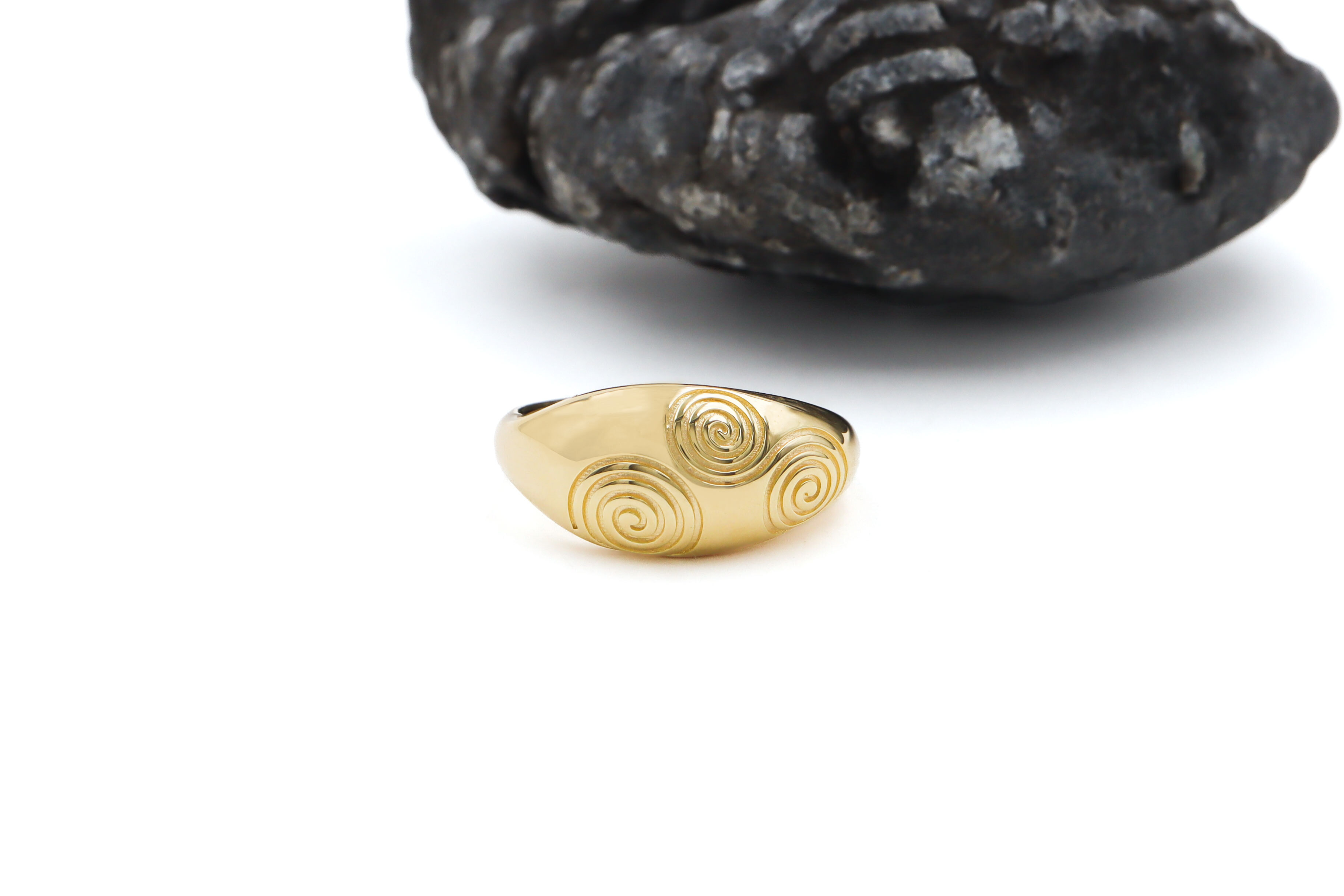 Gold Vermeil Triskele Ring Sku 25189 front