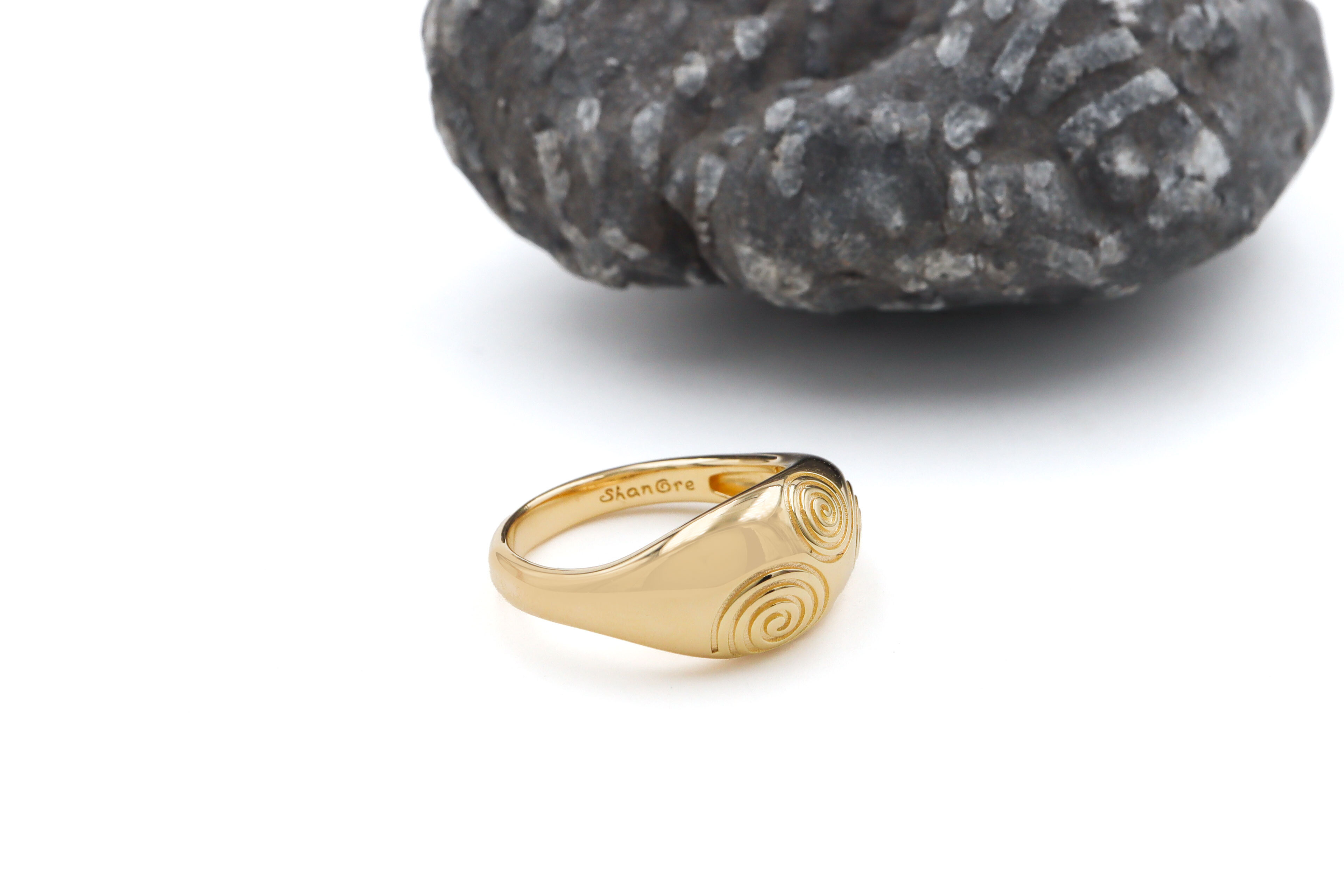 Gold Vermeil Triskele Ring Sku 25189 side 2