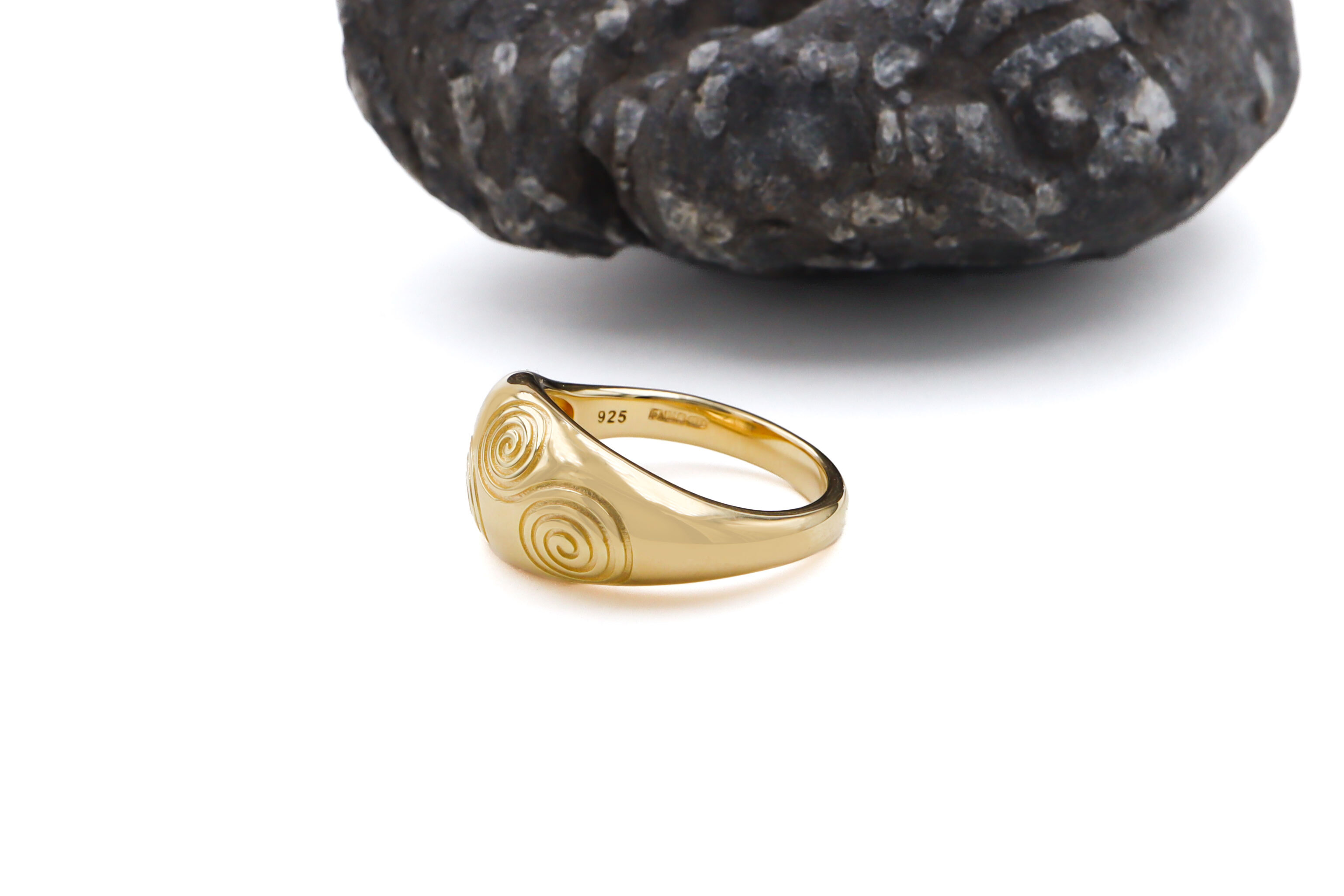 Gold Vermeil Triskele Ring Sku 25189 side 4