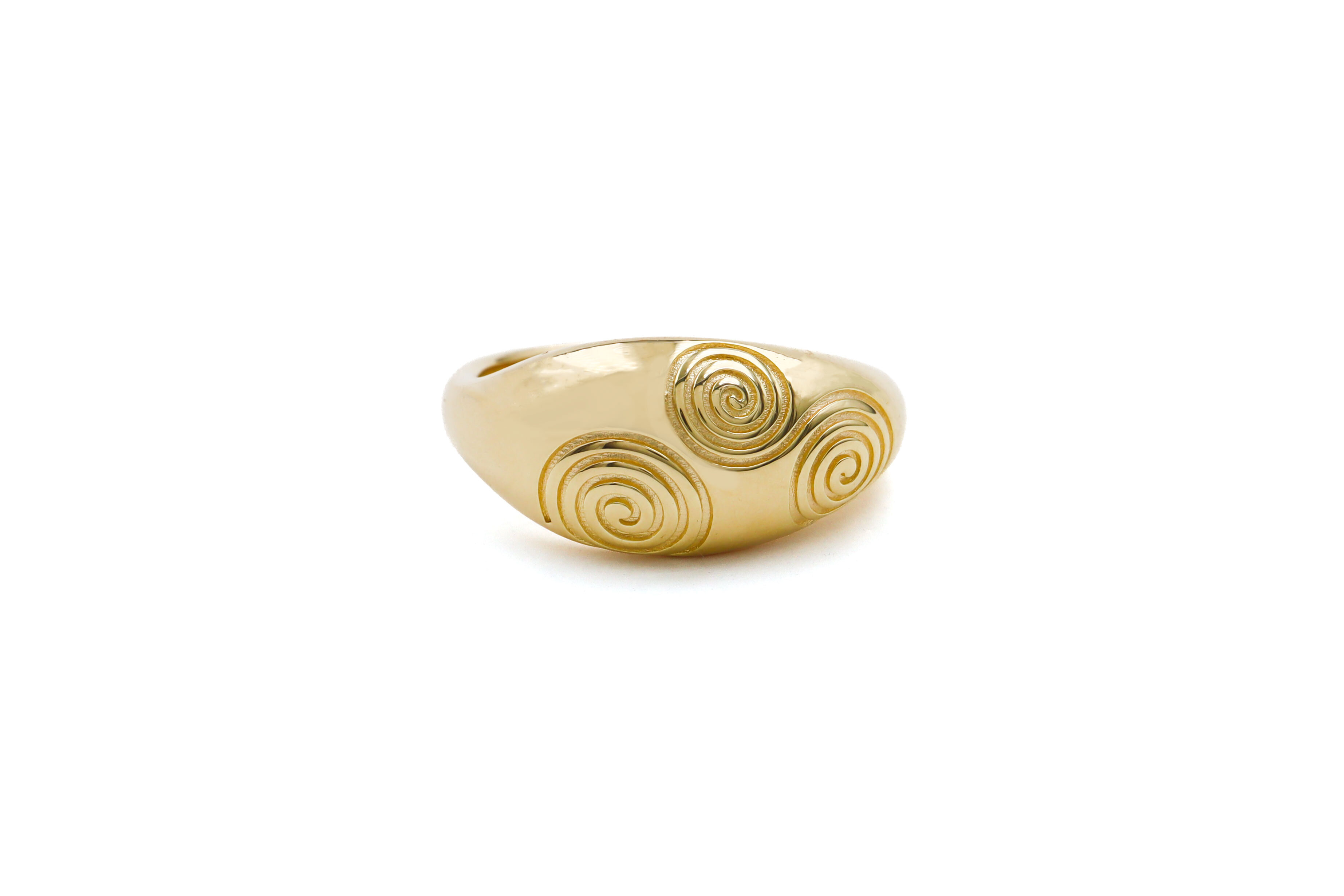Gold Vermeil Triskele Ring Sku 25189 white background