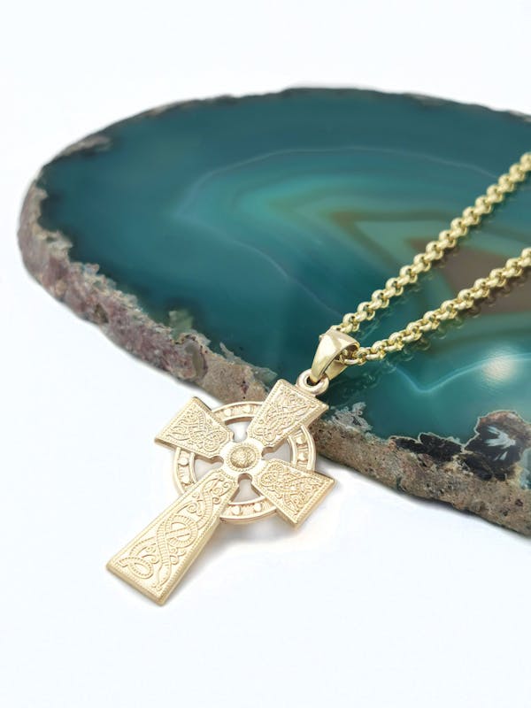 Celtic Warrior & Celtic Cross - Shown With Luxury Rolo Chain