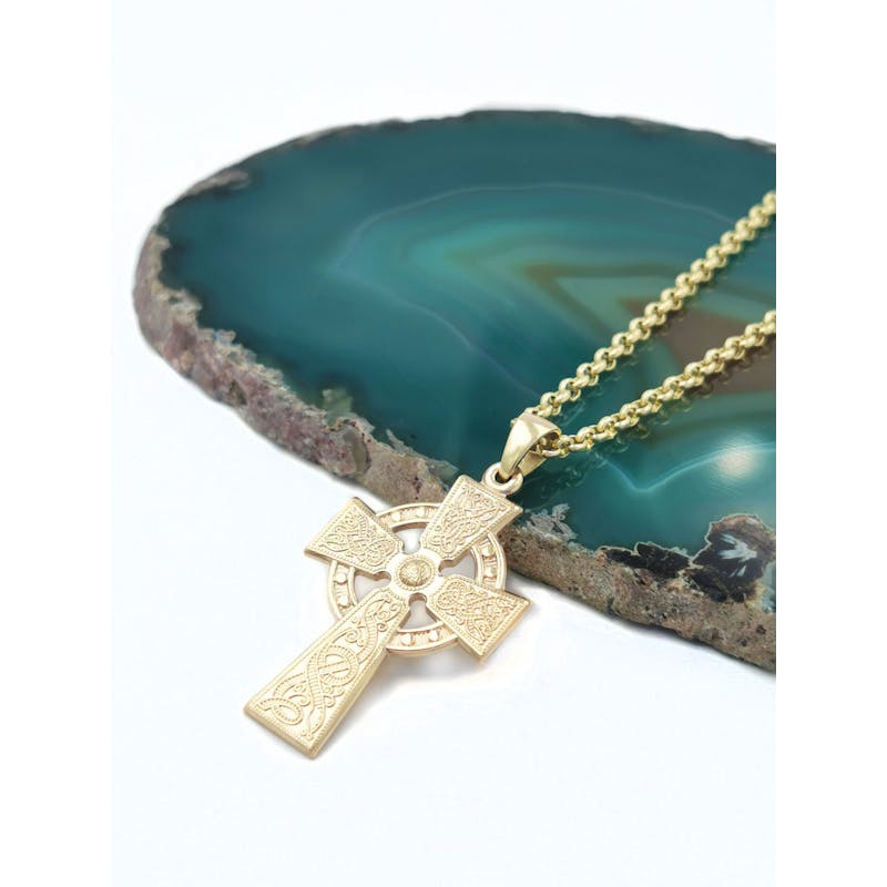 Celtic Warrior & Celtic Cross - Shown With Luxury Rolo Chain
