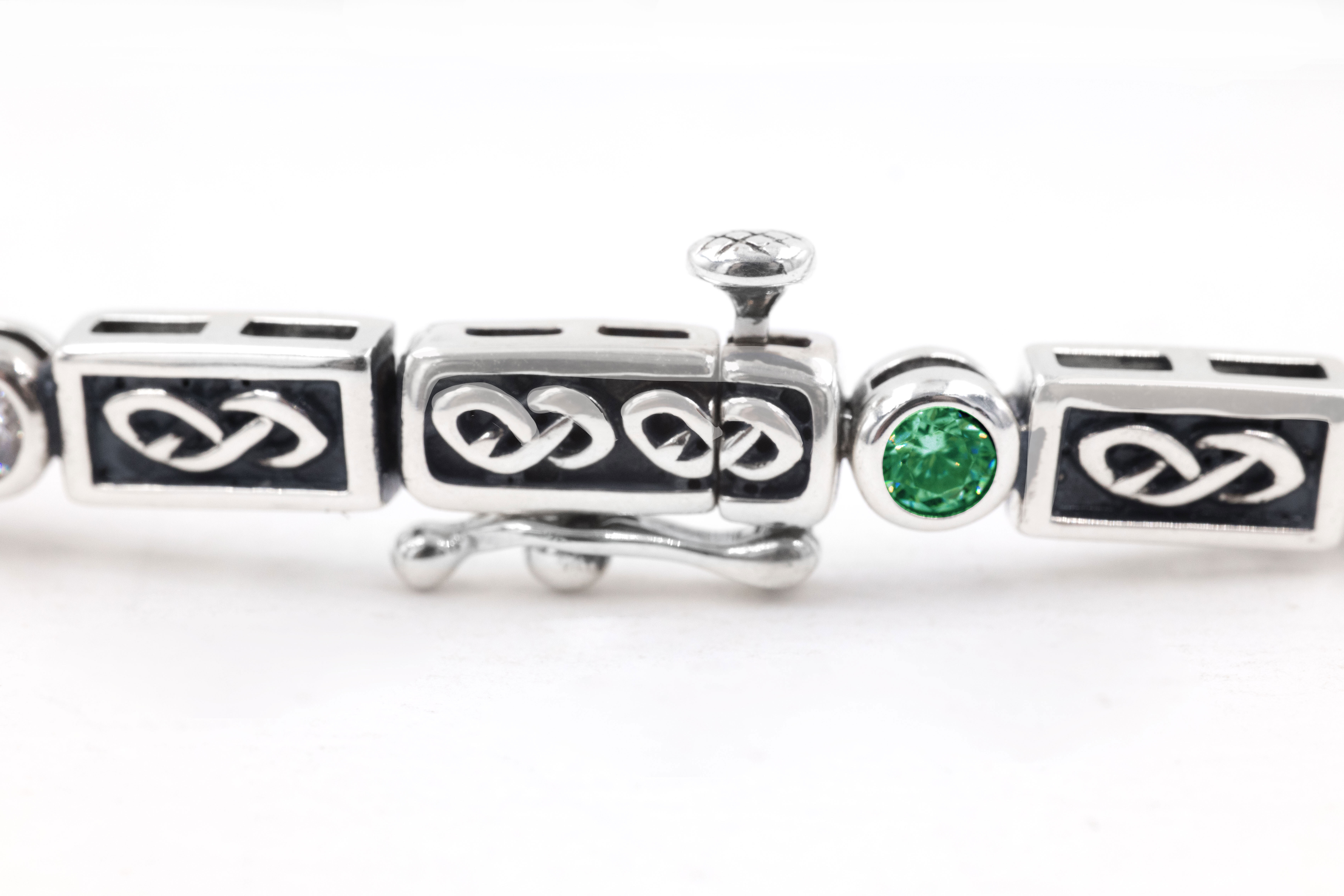 Striking Sterling Silver Celtic Knot Bracelet For Women With a Oxidized Finish
