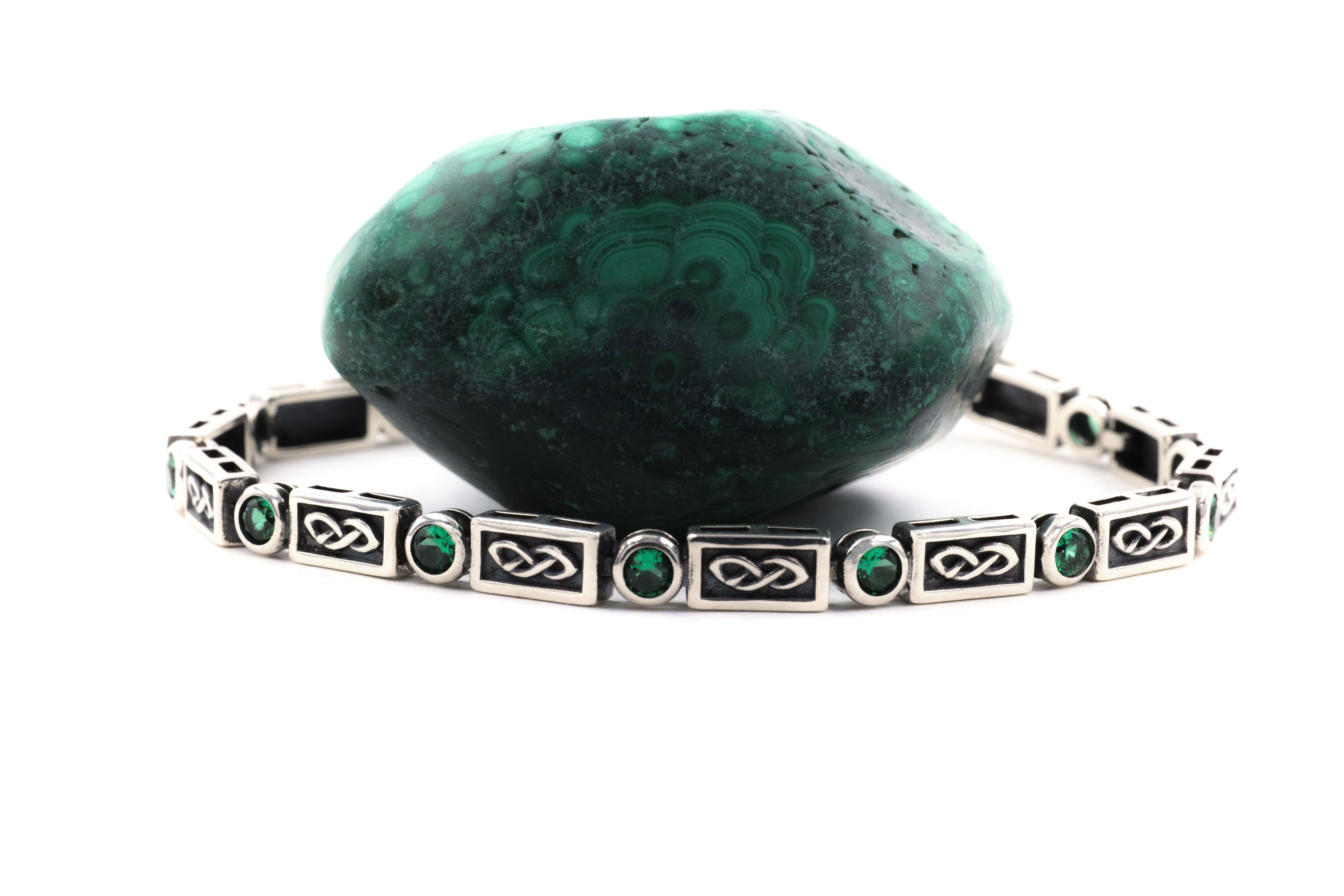 Womens Oxidized Celtic Knot Bracelet in Real Sterling Silver
