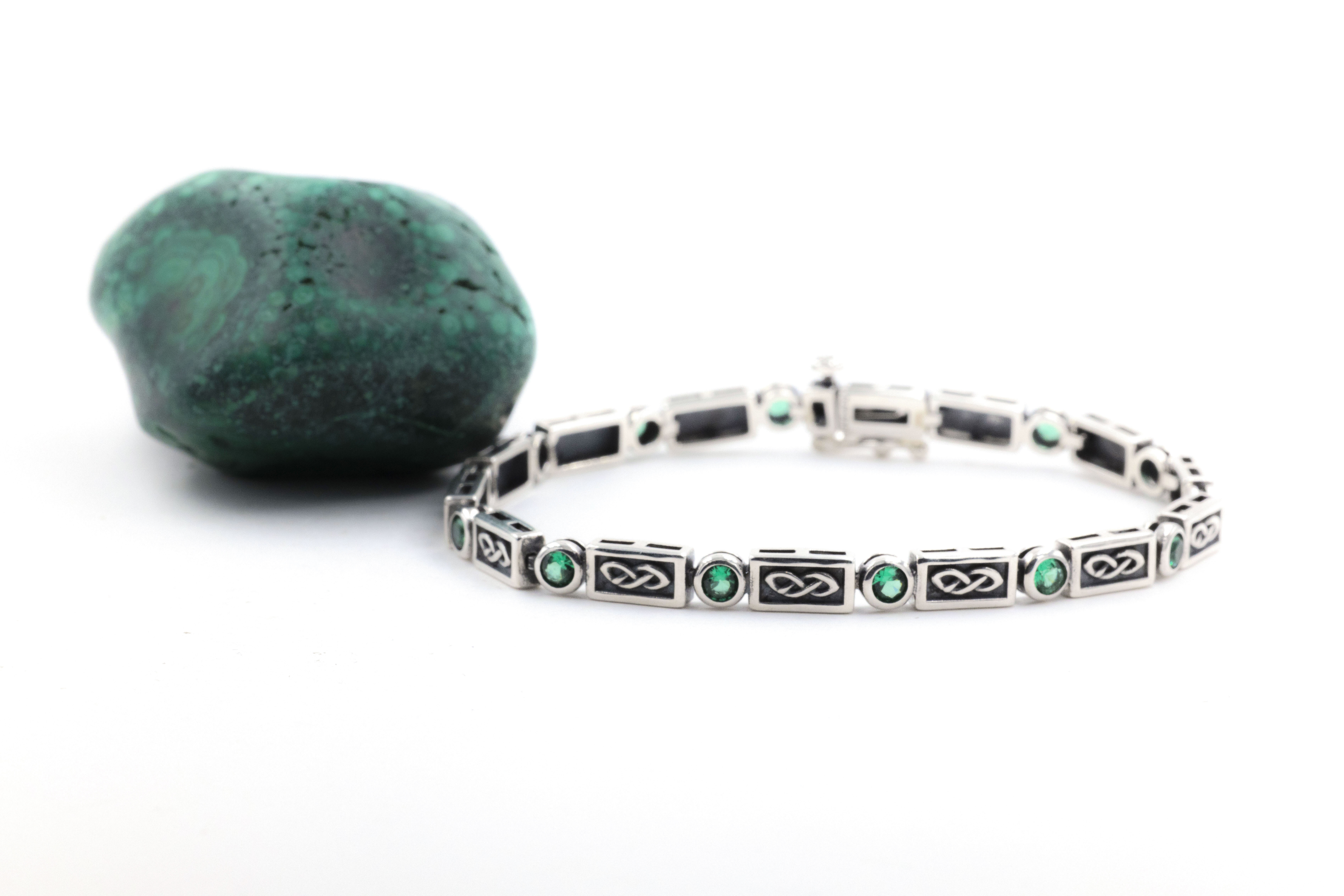 Womens Celtic Knot Bracelet in Sterling Silver With a Oxidized Finish