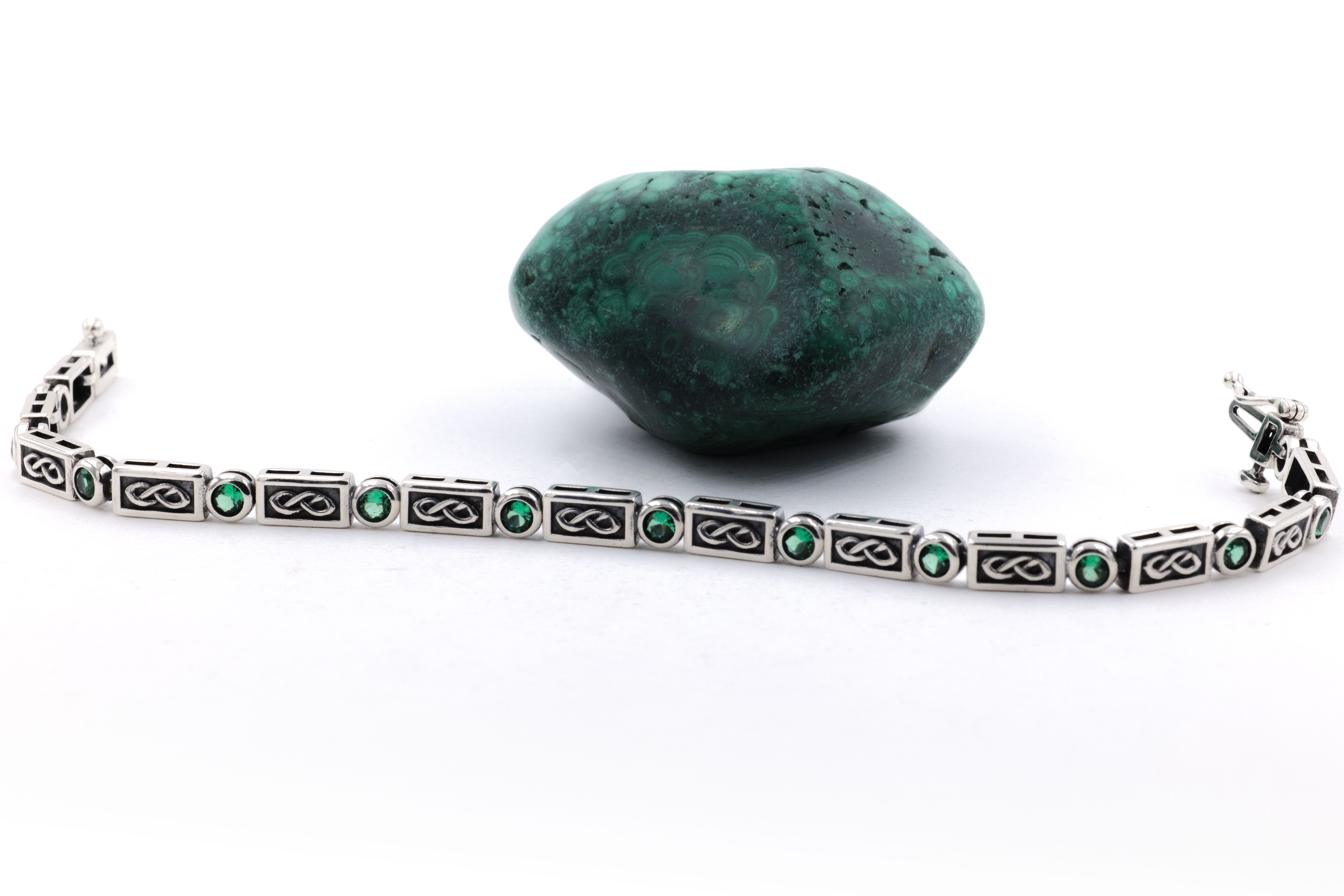 Womens Oxidized Sterling Silver Celtic Knot Bracelet