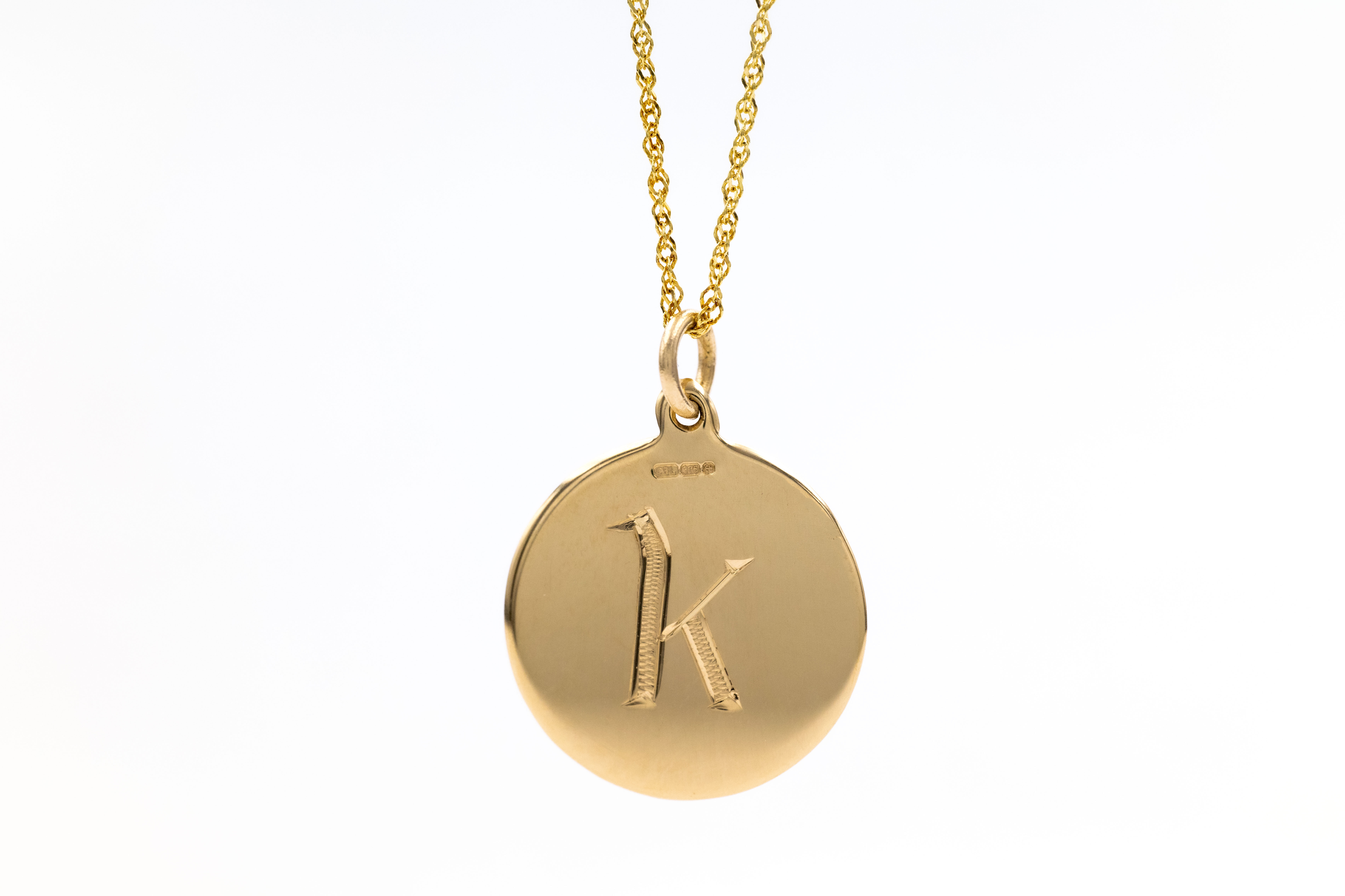 Genuine 9K Yellow Gold Ogham Personalizable Necklace With a Polished Finish