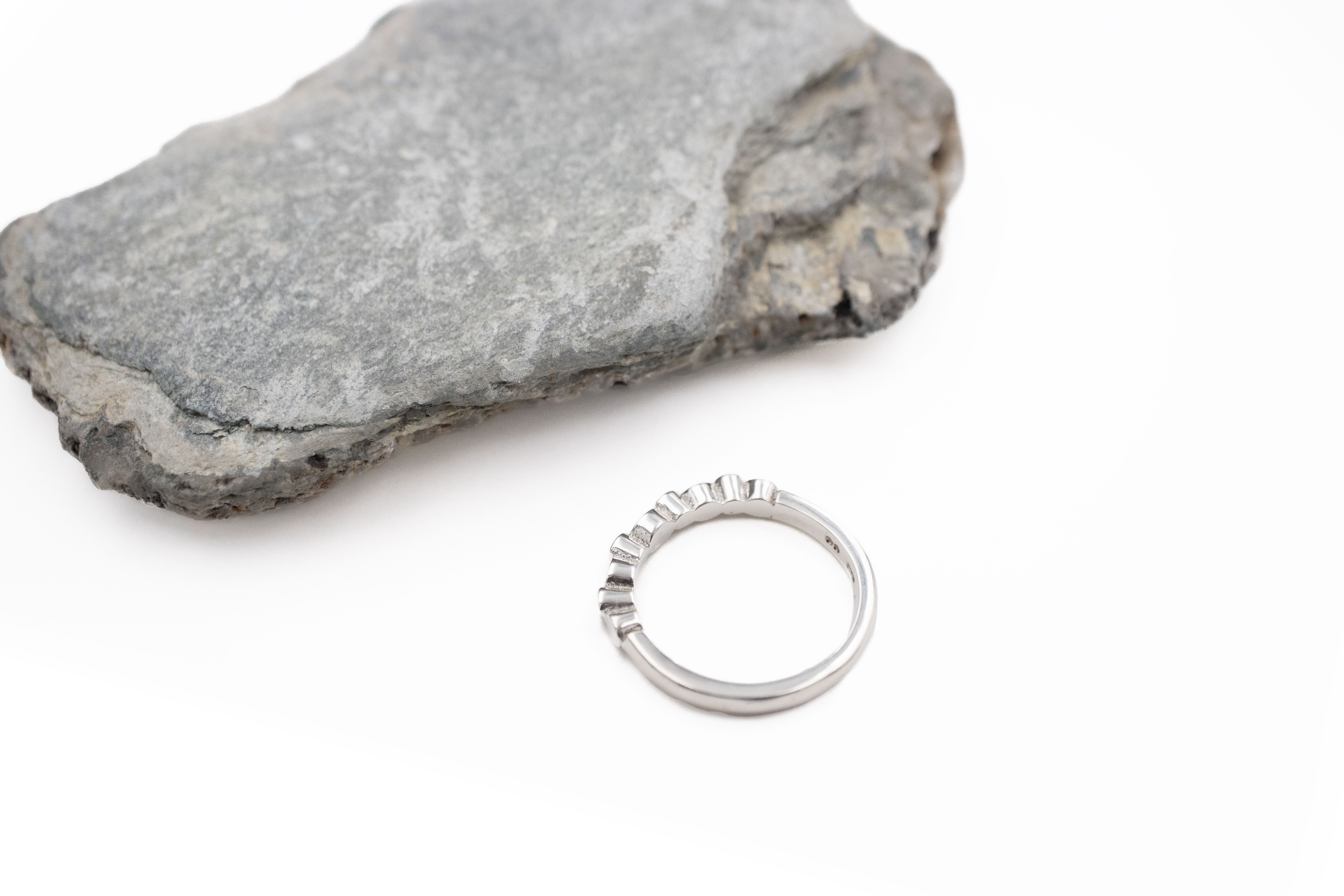 Genuine Sterling Silver Folklore Ring For Women With a Polished Finish. Picture Of The Back.