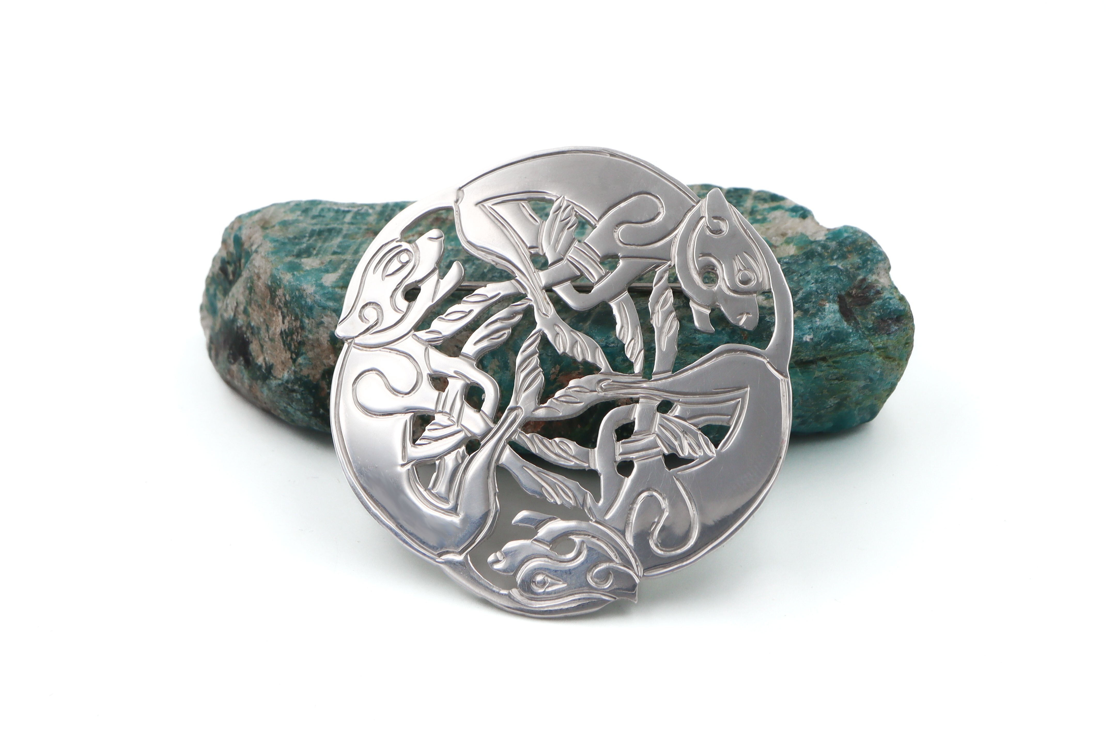 Large Striking Sterling Silver Folklore & Book of Kells Brooch