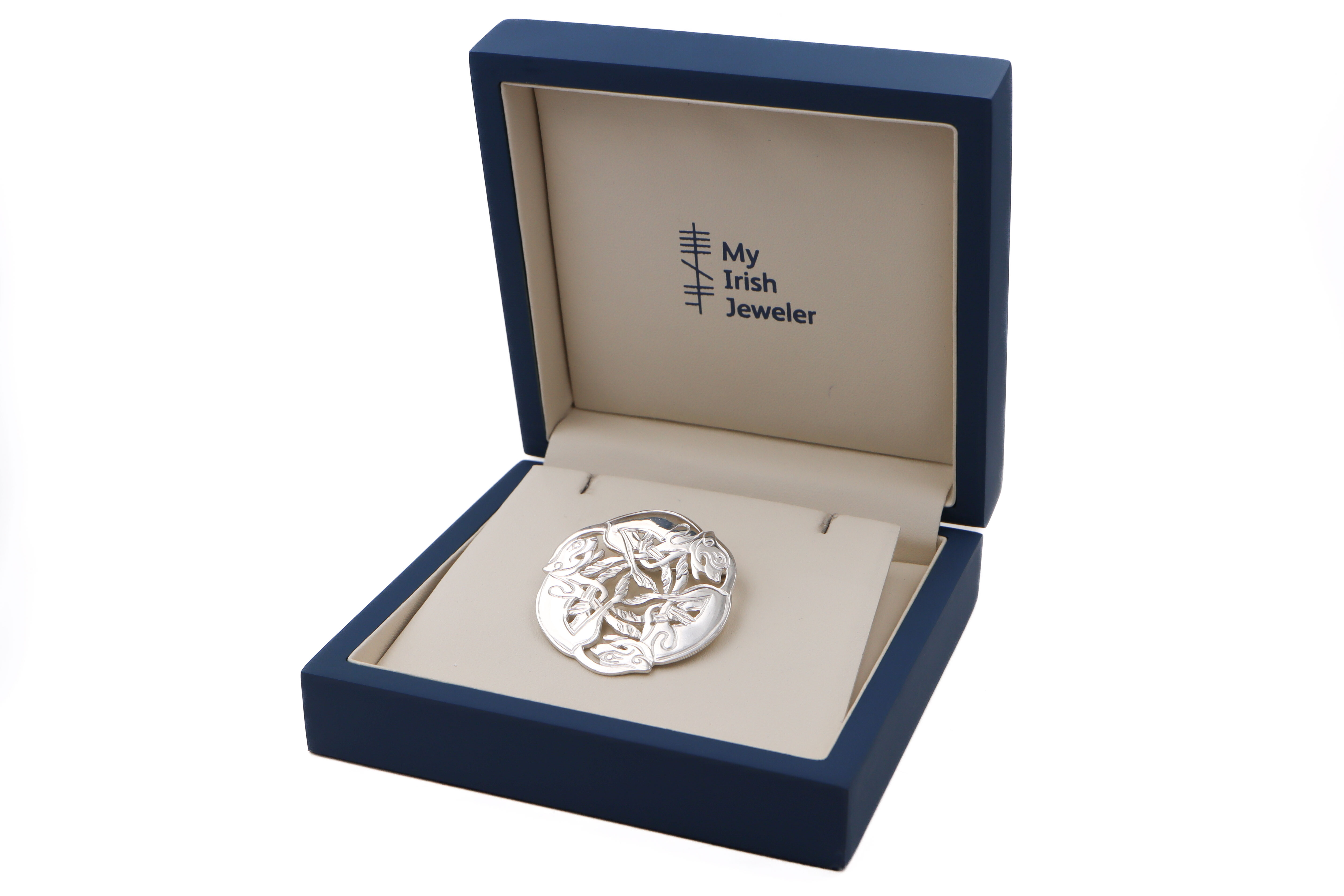Medium Sized Sterling Silver Folklore Brooch. In Luxury Packaging.