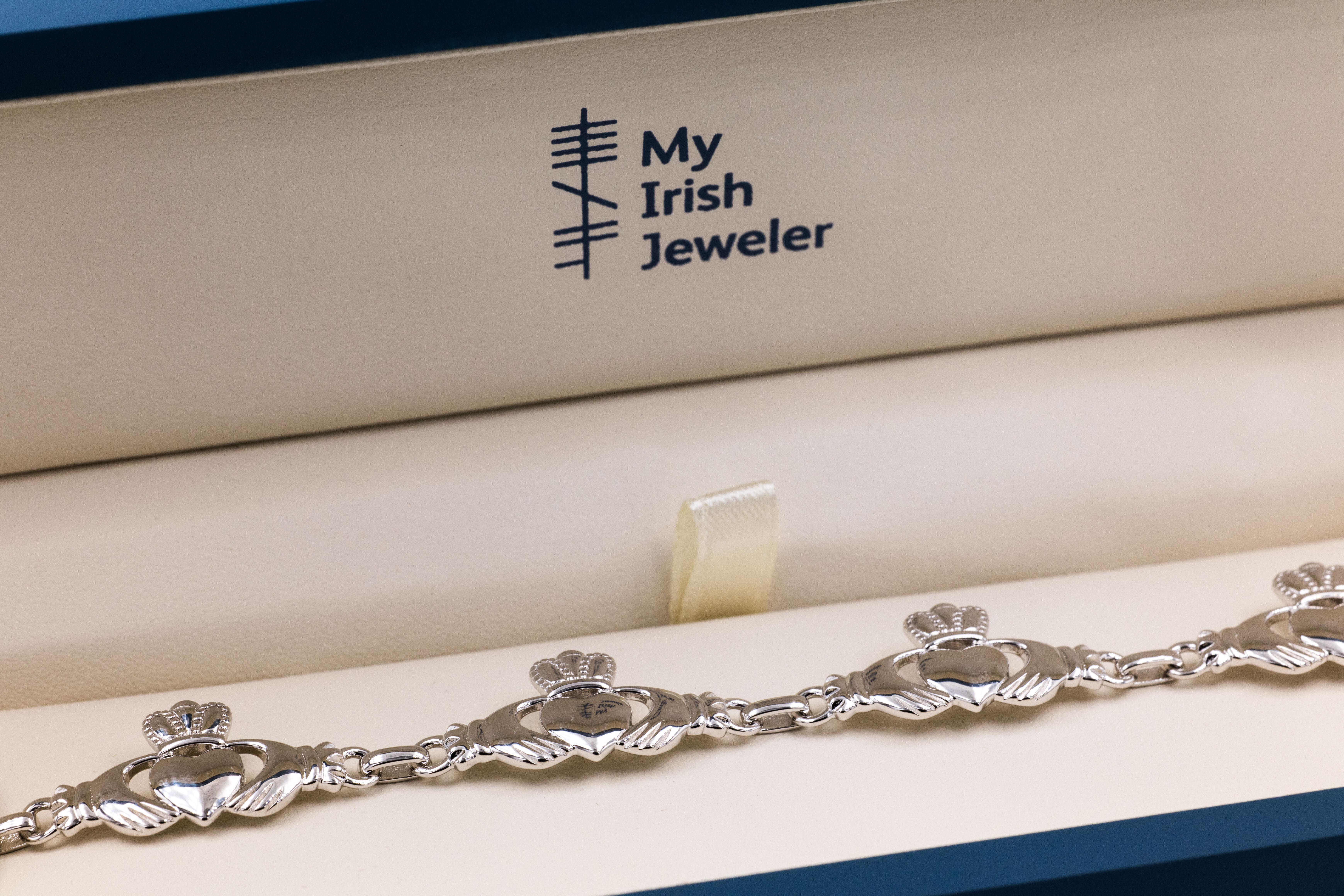 Genuine Sterling Silver Claddagh Bracelet For Women