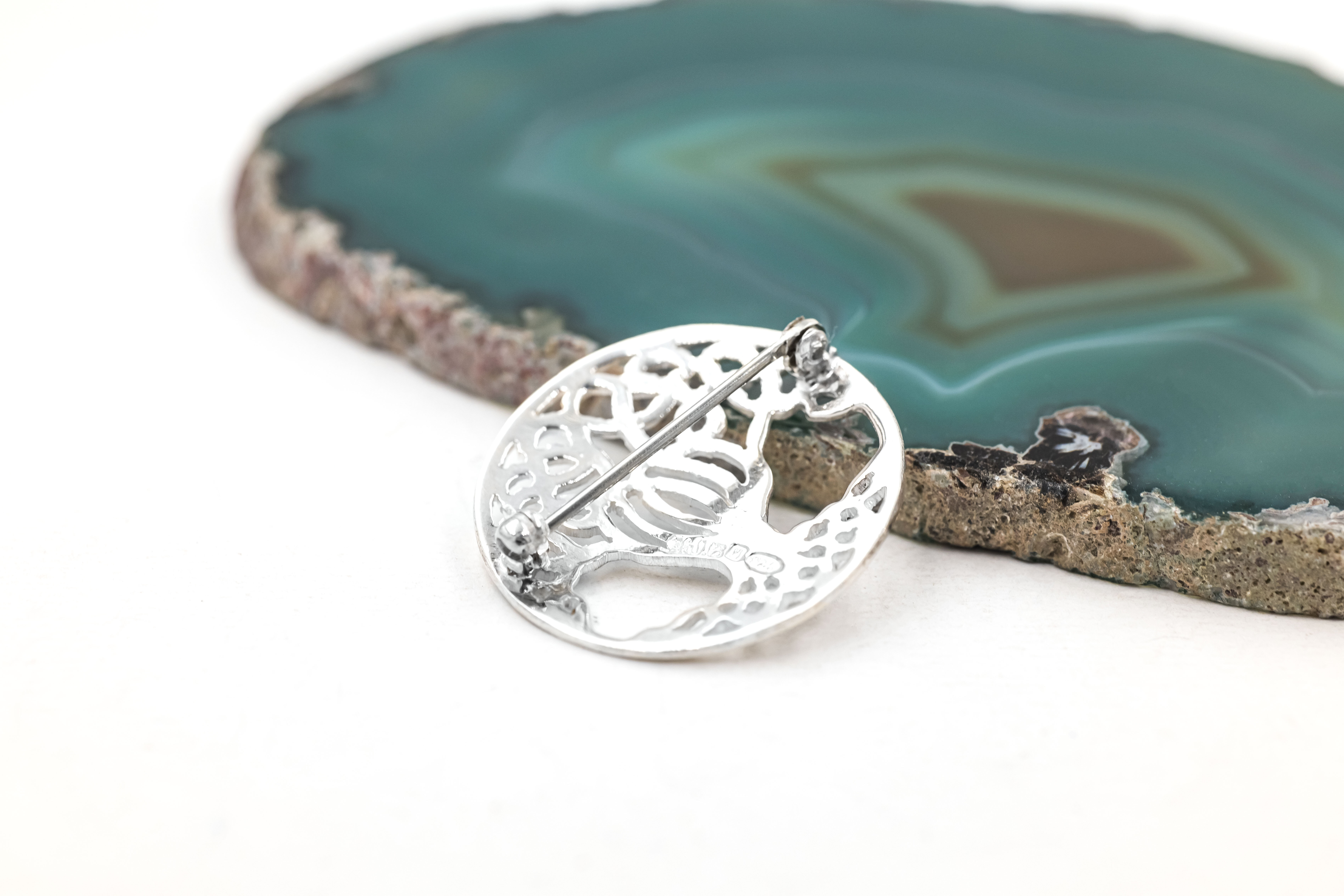 Tree of Life Brooch in Sterling Silver With a Polished Finish