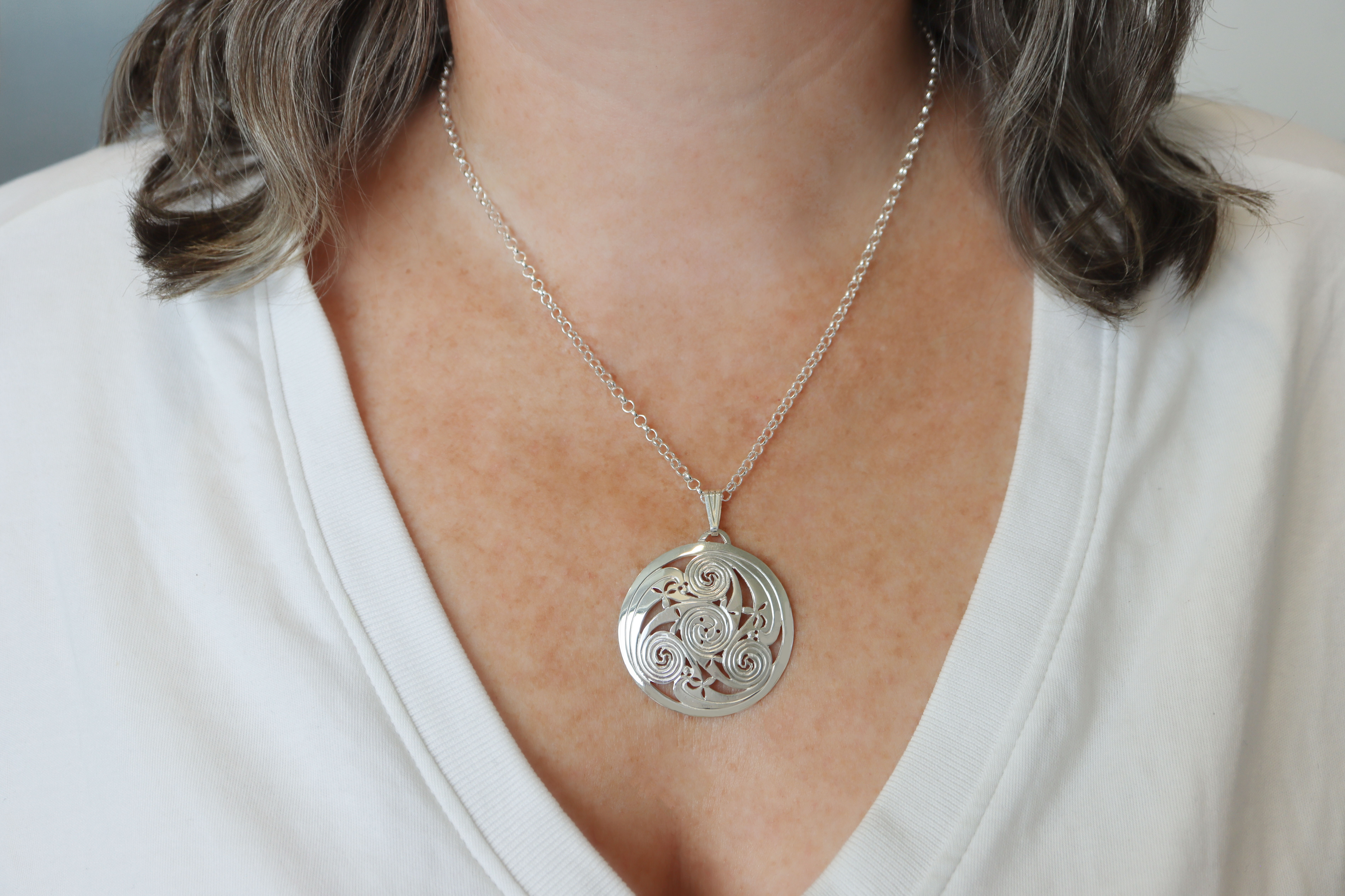 Handmade Triskele Book Of Kells Necklace Sku 13737 model
