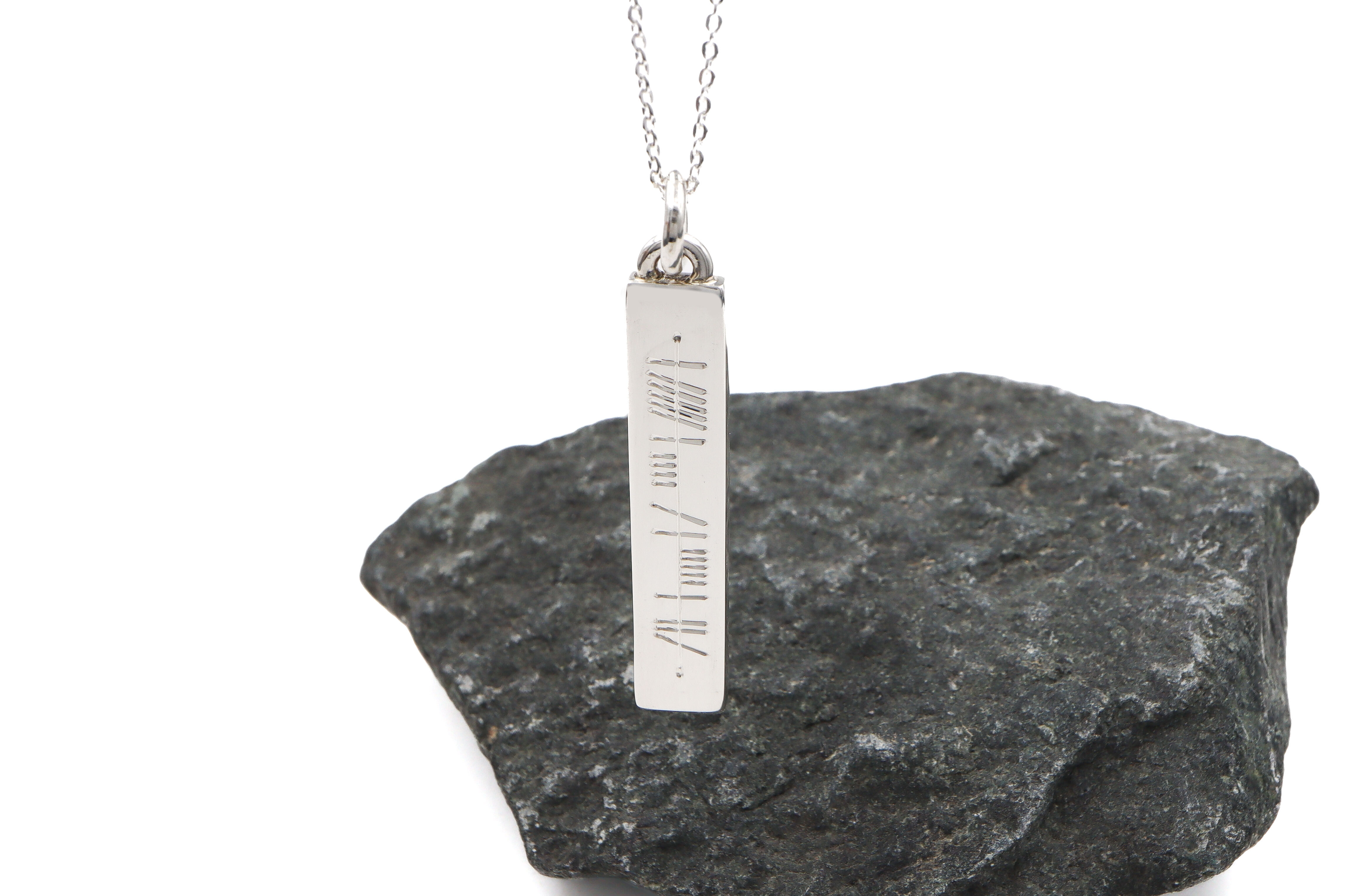 Heavy Ogham Personalised Necklace Sku 25179 front 3