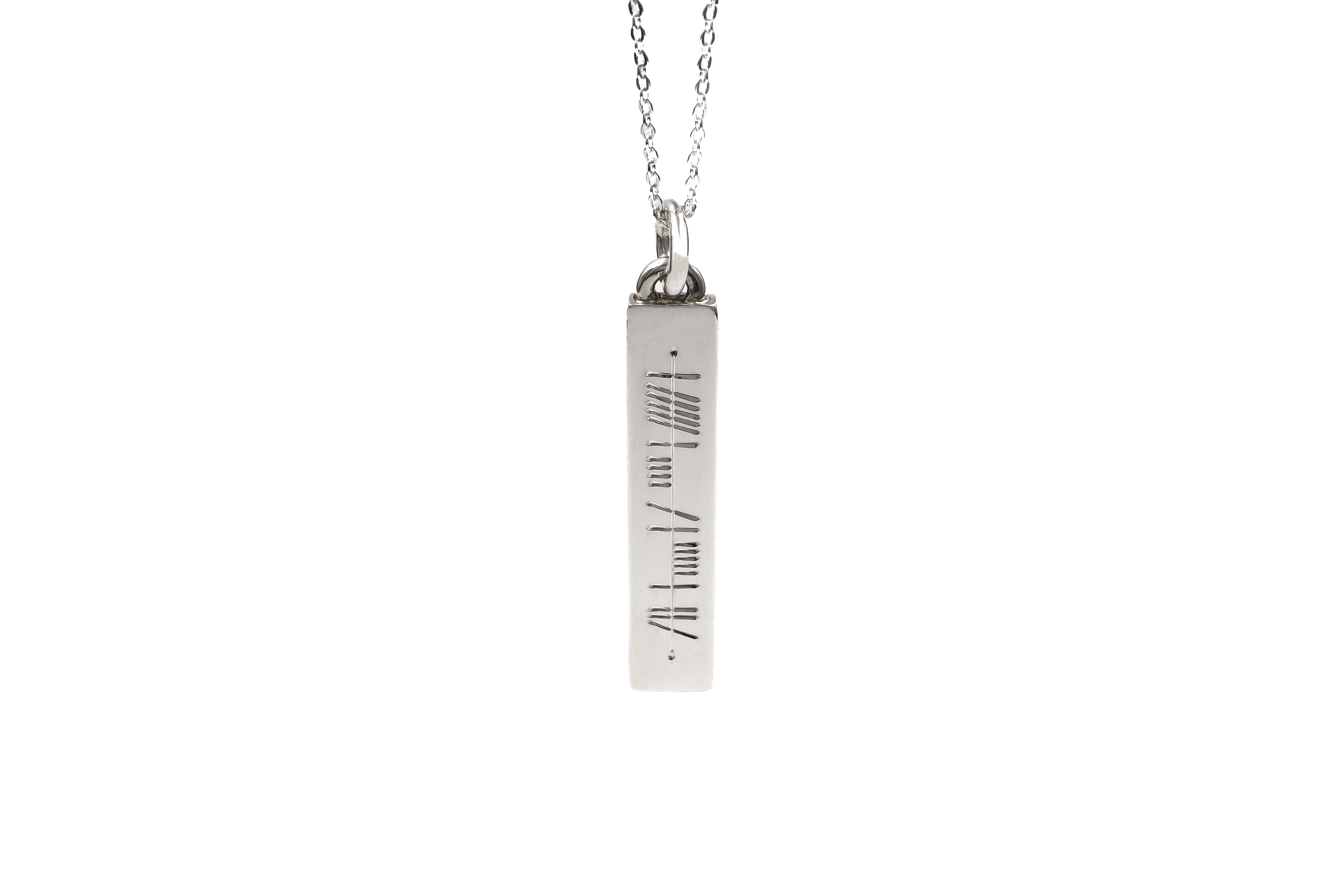 Heavy Ogham Personalised Necklace Sku 25179 white background