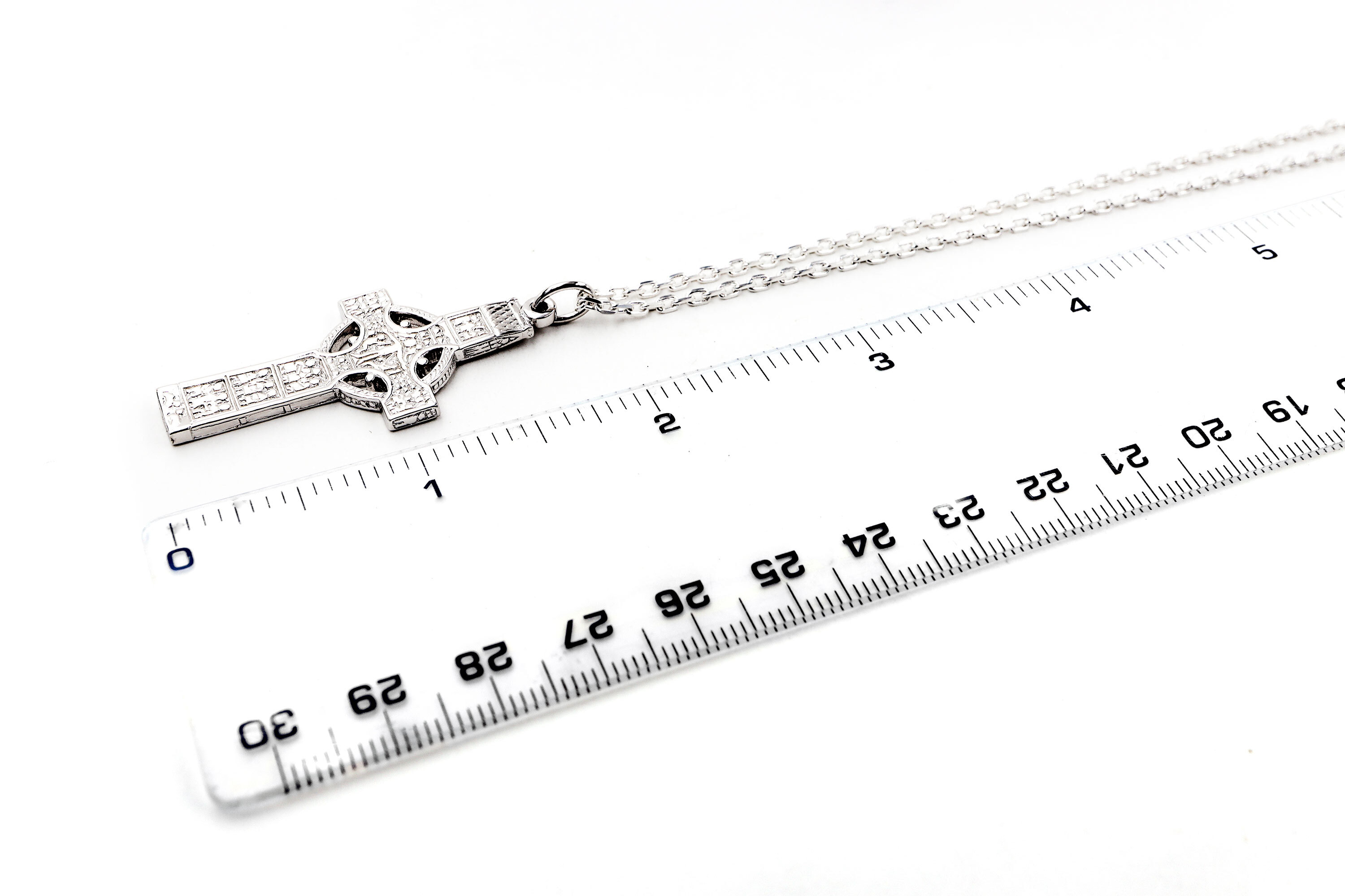 Heirloom 14K White Gold Celtic Cross Necklace