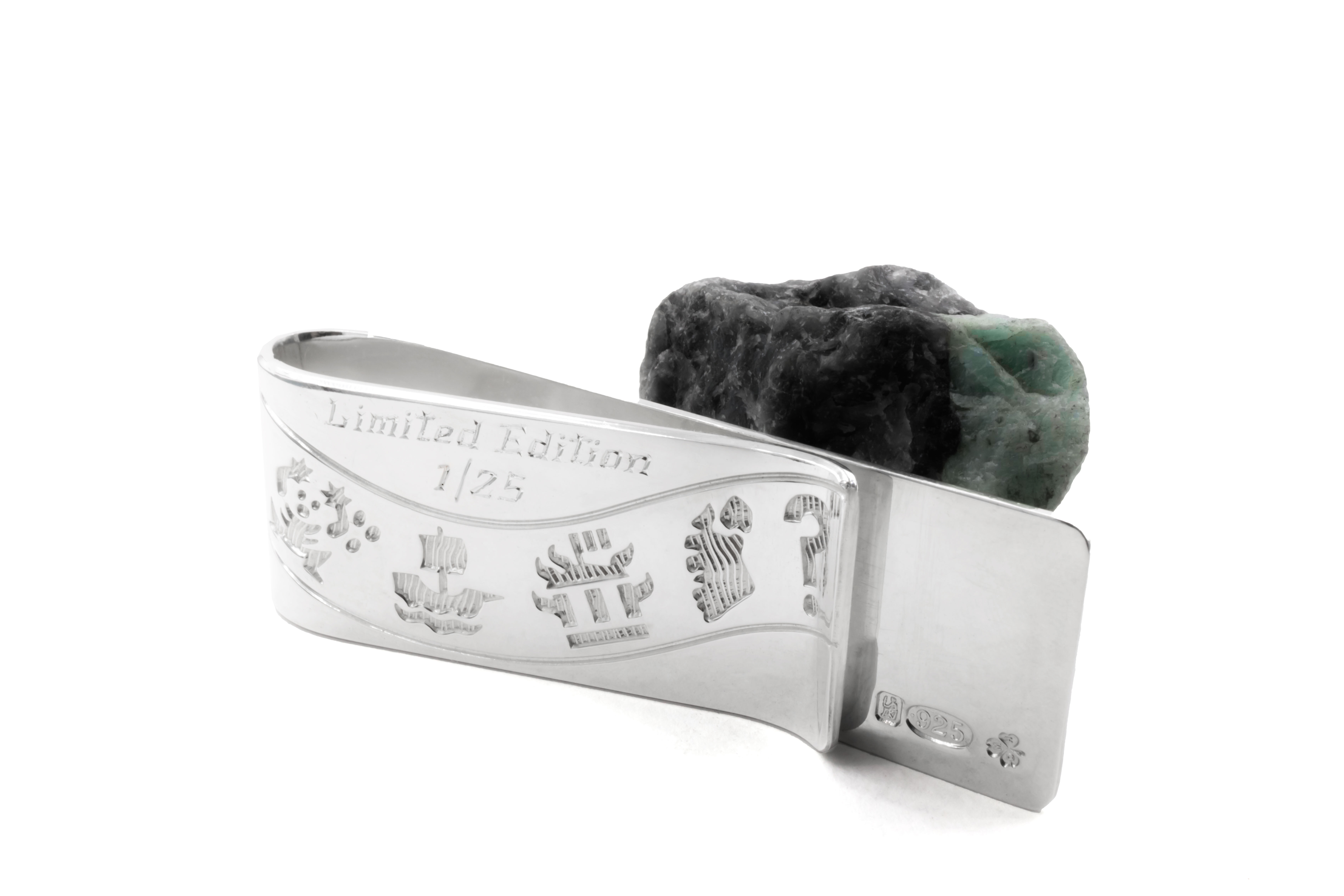 Gorgeous Sterling Silver History Of Ireland Moneyclip With a Polished Finish