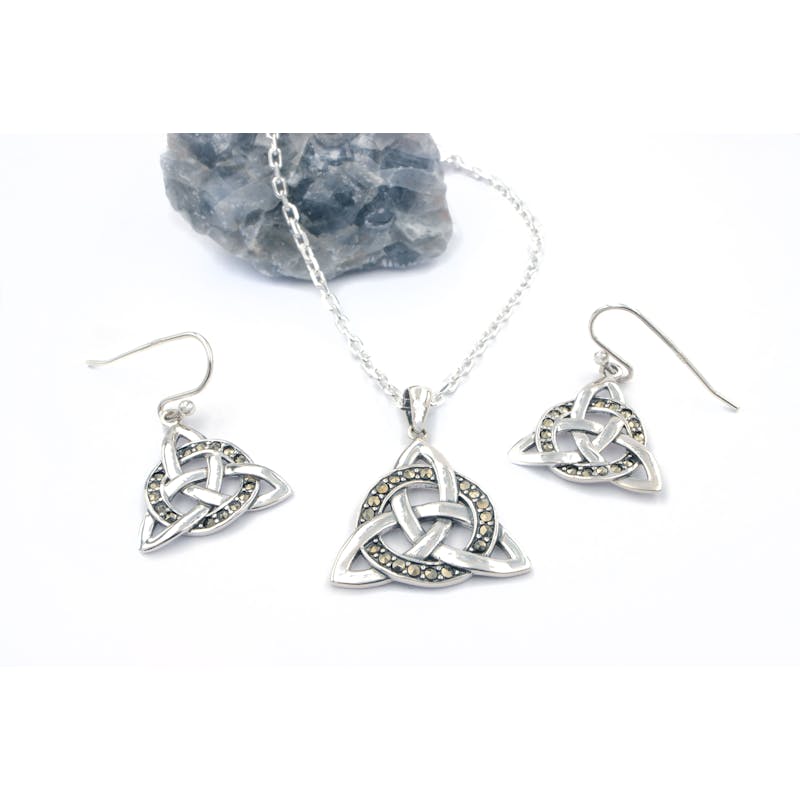 Womens Trinity Knot Earrings in Real Sterling Silver