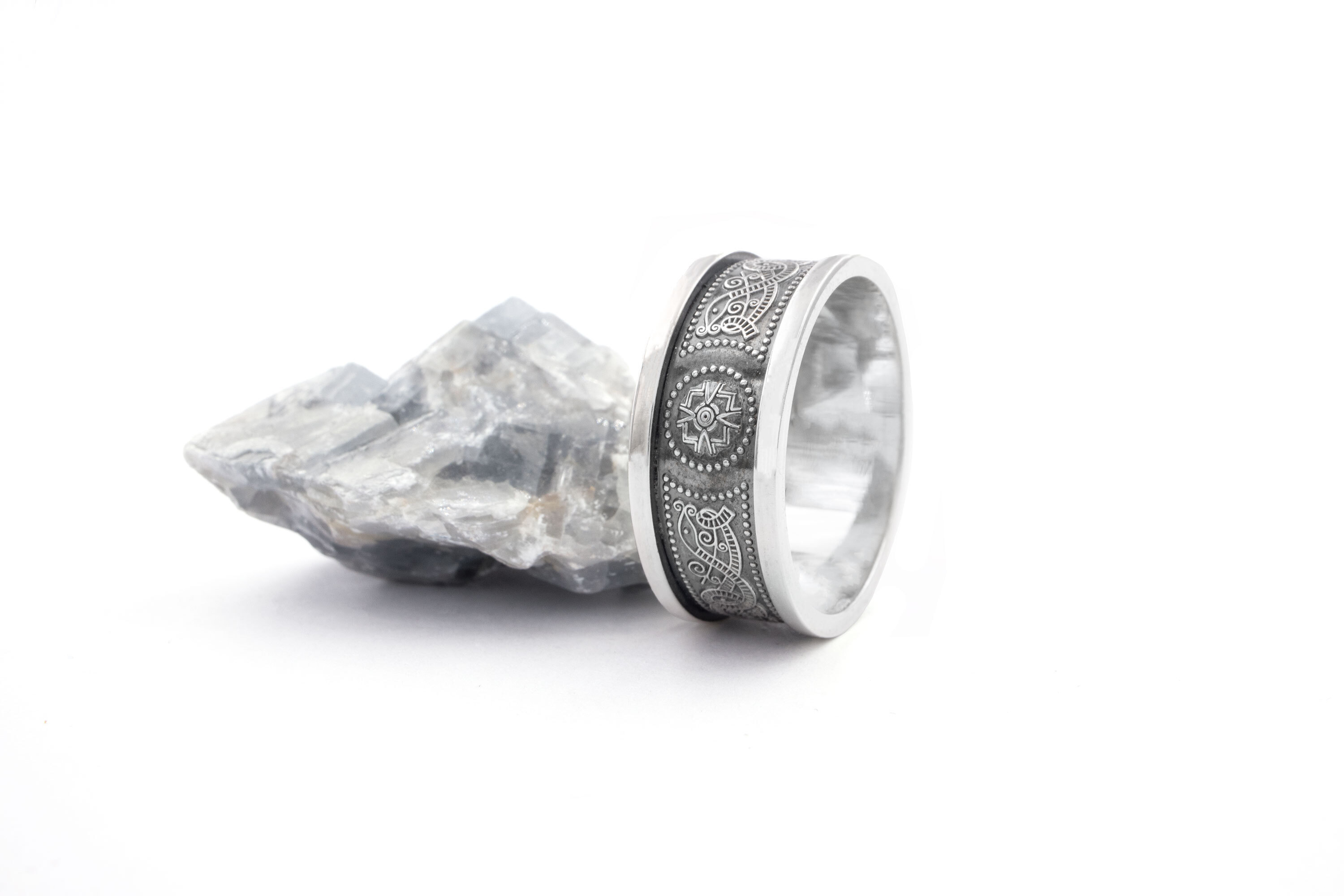 Genuine Oxidized Sterling Silver Ardagh Chalice & Celtic Knot Ring