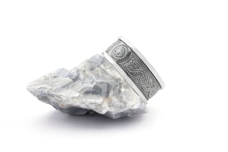 Gorgeous Sterling Silver Ardagh Chalice & Celtic Knot Wedding Ring With a Oxidized Finish