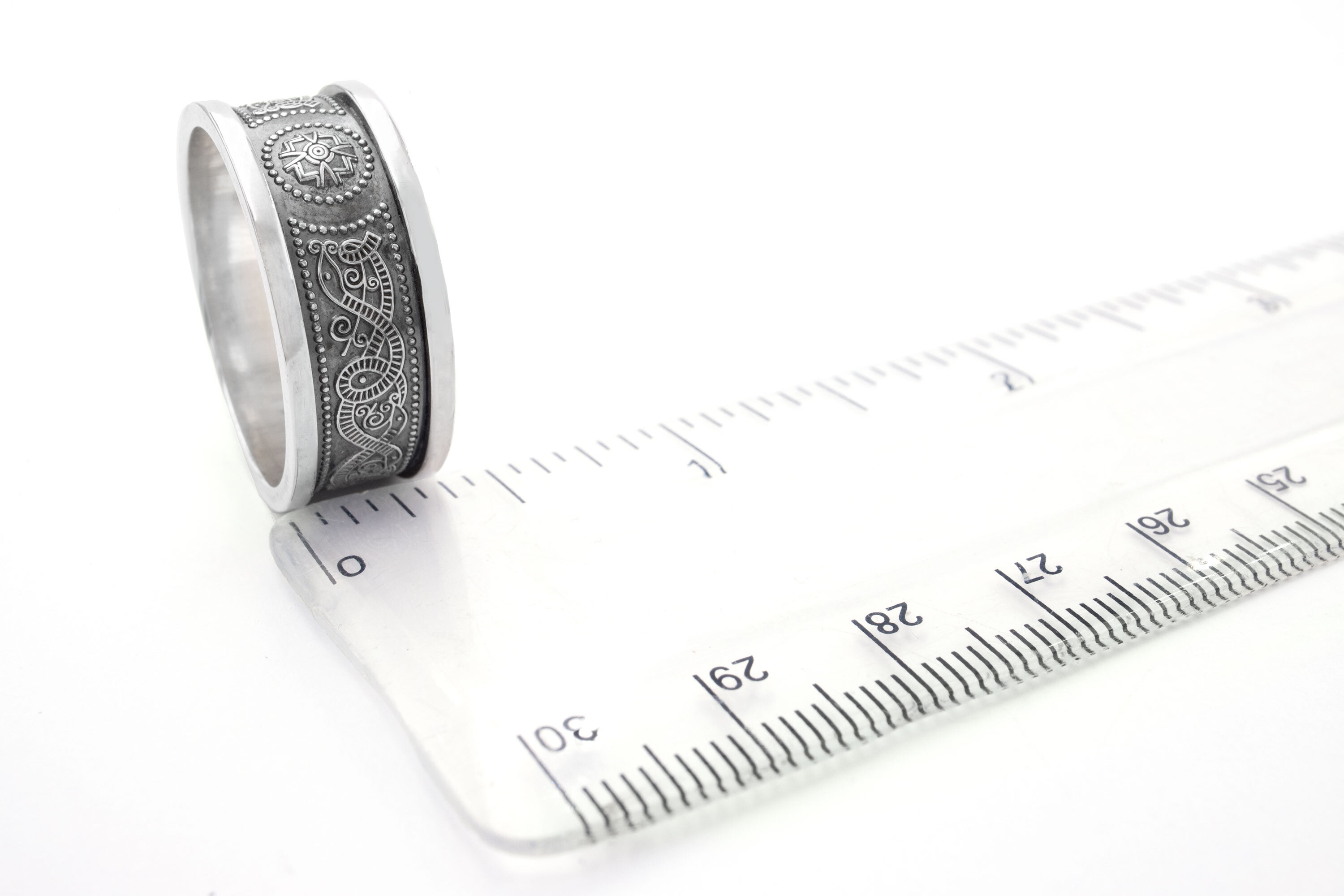 Irish Sterling Silver Ardagh Chalice Wedding Ring With a Oxidized Finish