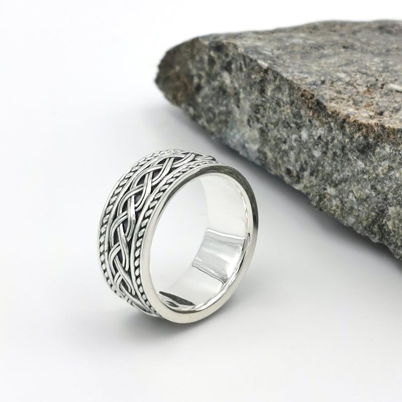 heavy 10mm celtic knot ring made in ireland