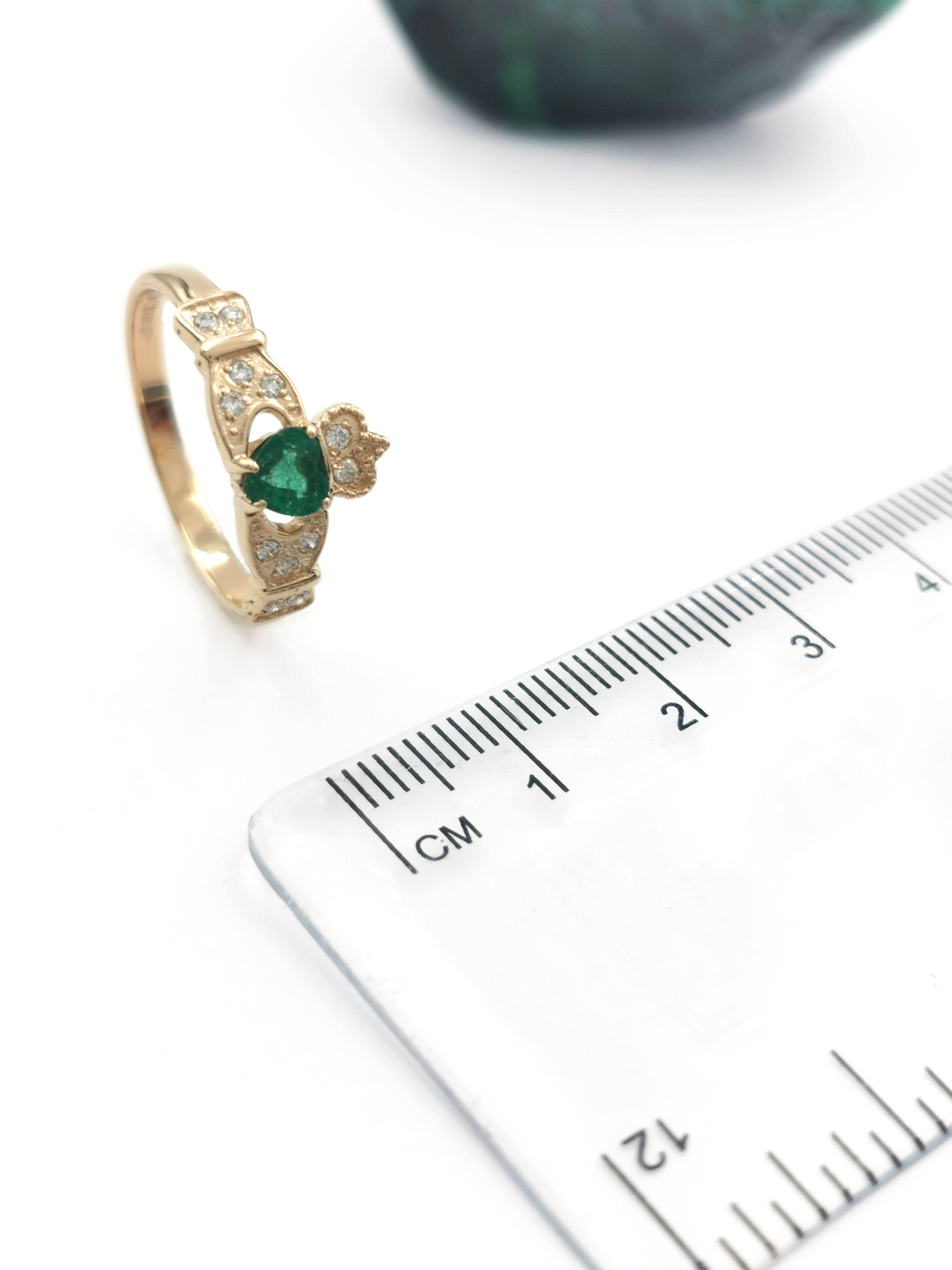 14k Emerald Claddagh Ring Optional Wedding Band,… My Irish Jeweler