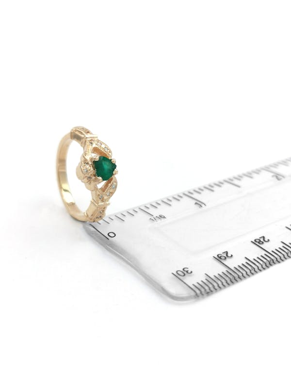 14K Yellow Gold Emerald Claddagh & Optional … | My Irish Jeweler